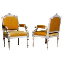 18th-Century Pair of Louis XVI Arm Chairs , Sweden