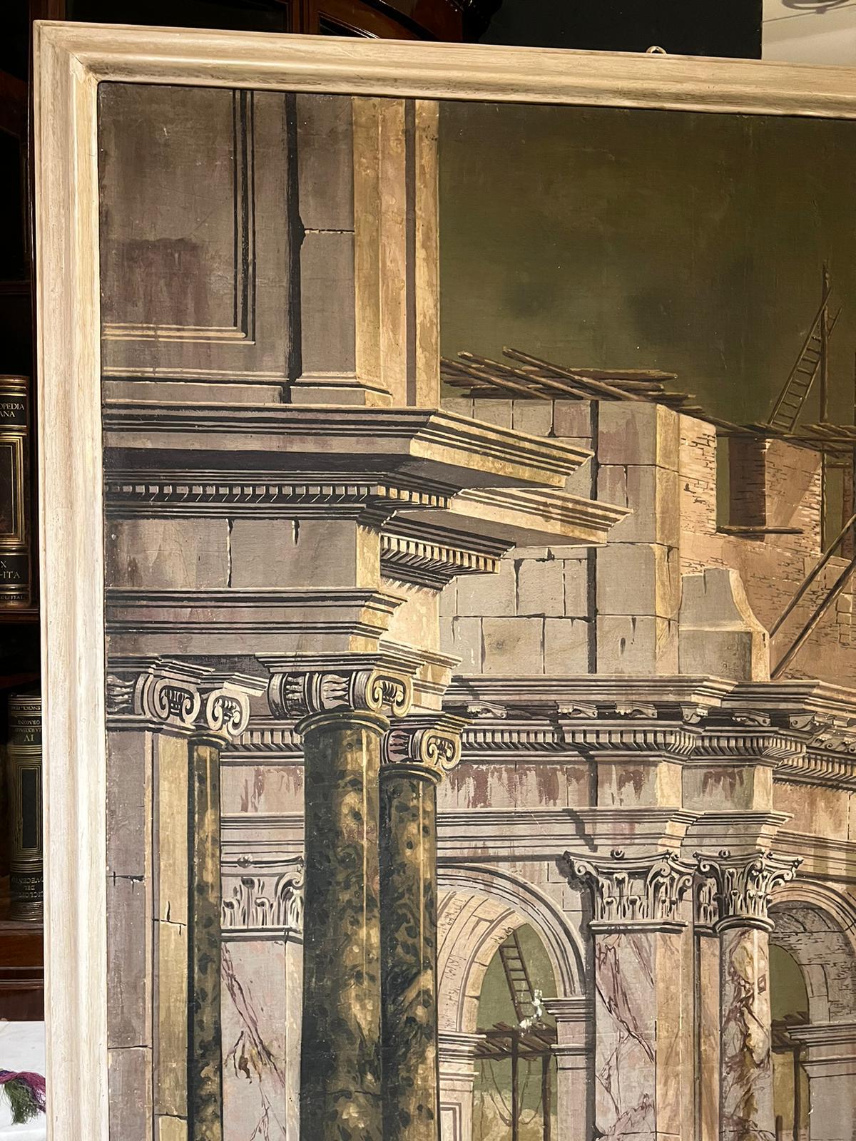 18th century pair of paintings depicting architectural whims For Sale 1