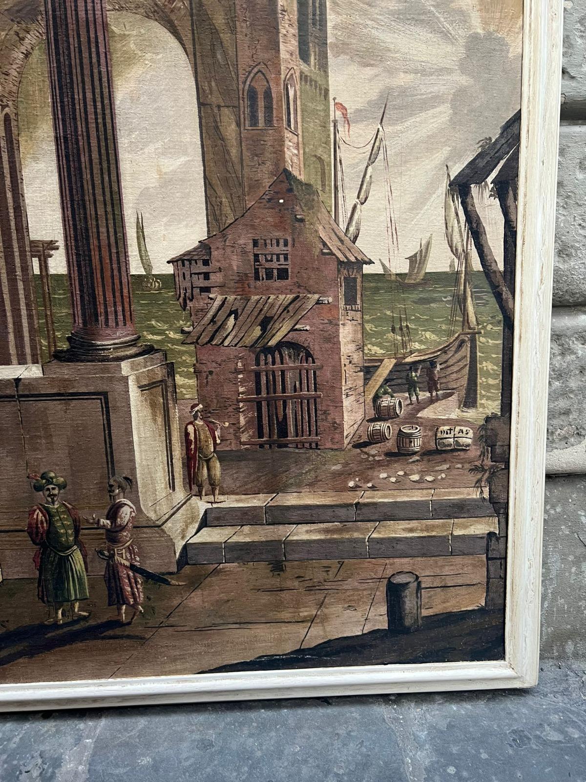 18th century pair of paintings depicting architectural whims For Sale 2