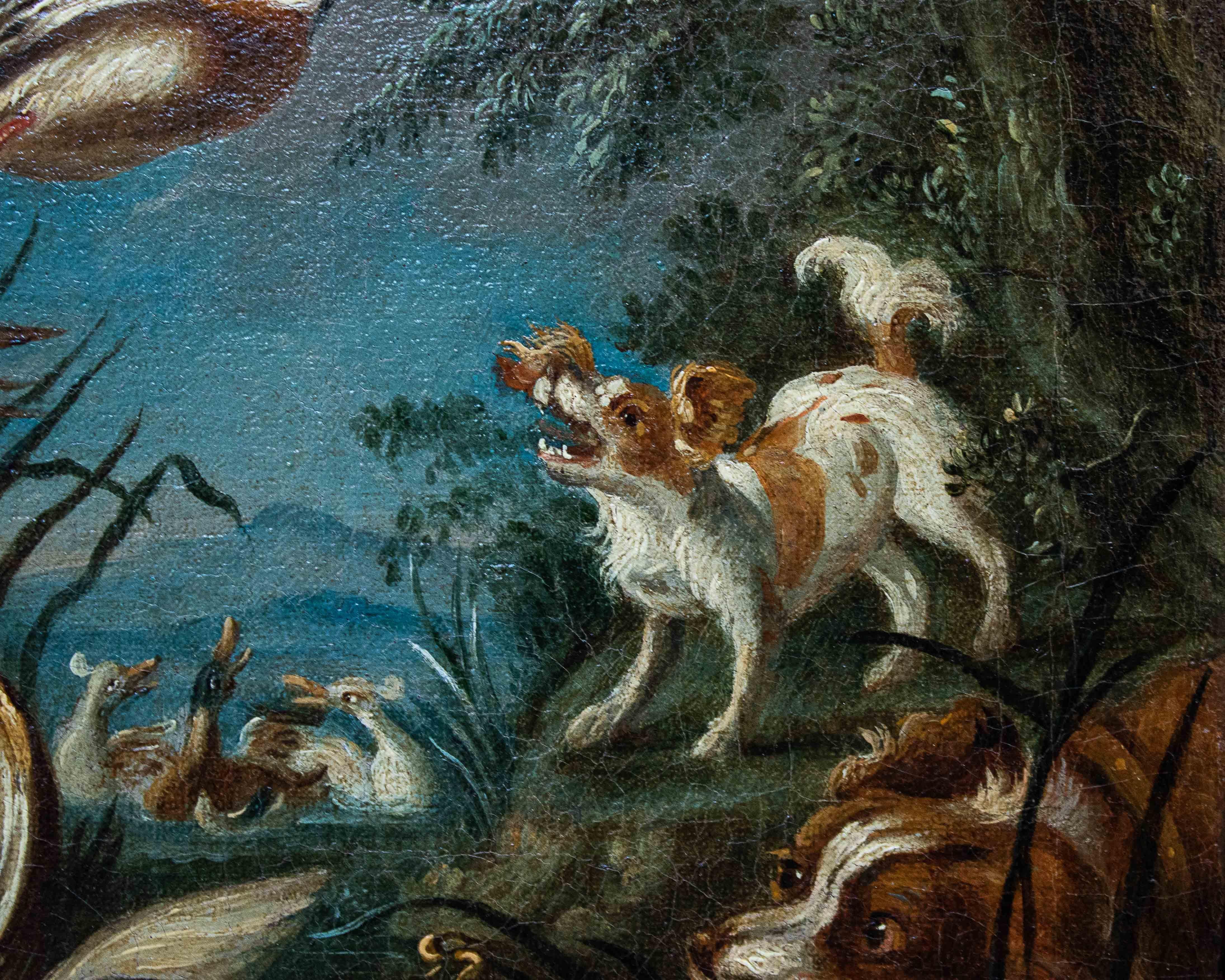 18th Century Pair of Paintings with Animals Oil on Canvas by Crivellone 10