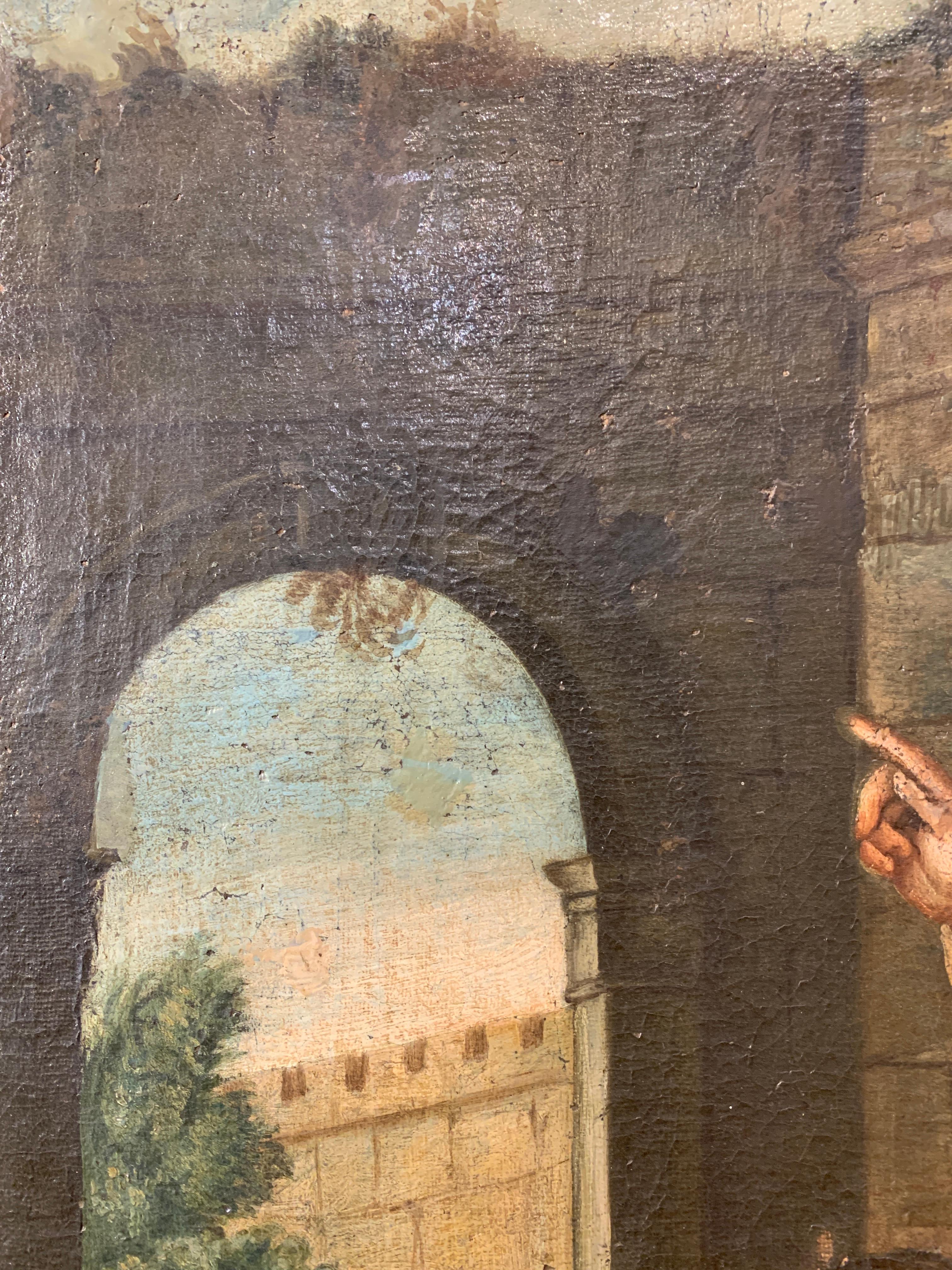 Canvas 18th  CENTURY PAIR OF PAINTINGS WITH SCENES FROM THE OLD TESTAMENT