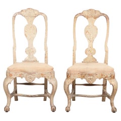 18th Century Pair of Rococo Side Chairs