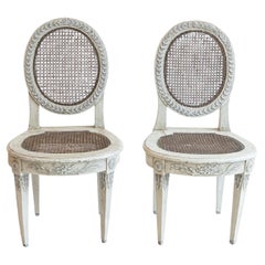 18th Century Pair of Salon Armchairs with Original Caning