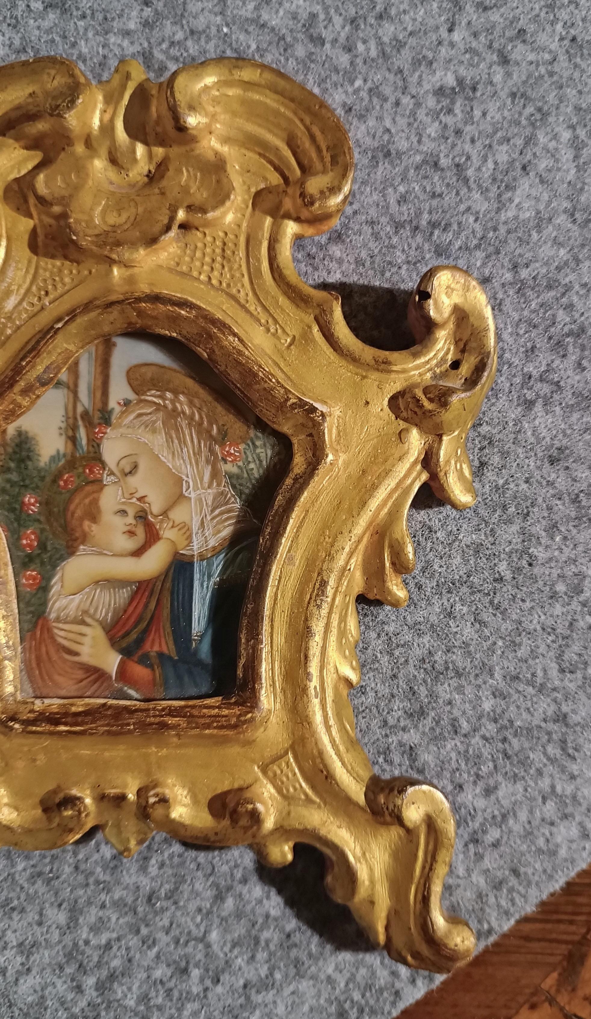 18th CENTURY PAIR OF SMALL GOLDEN FRAMES MIT PAINTINGS im Angebot 4
