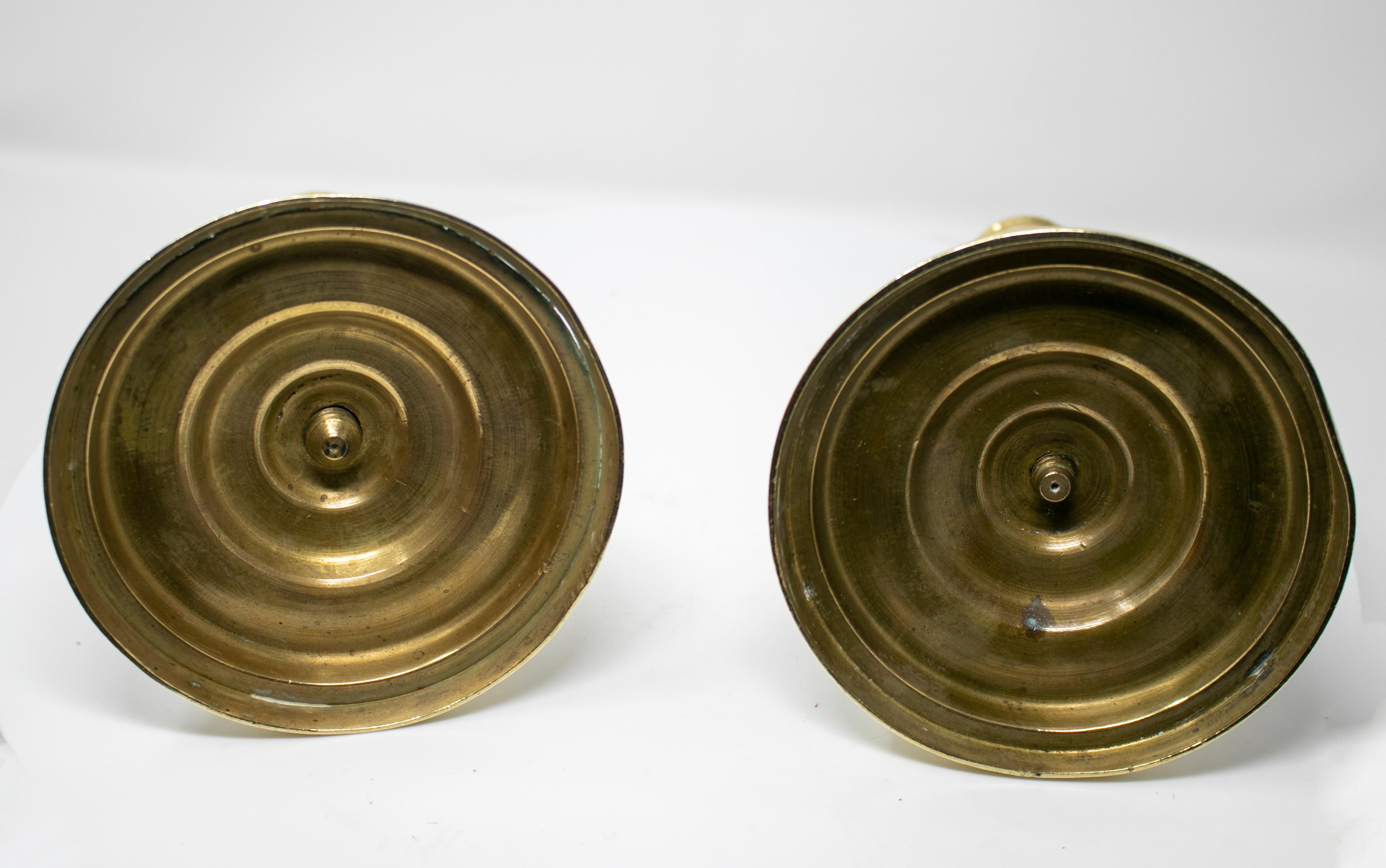 18th Century Pair of Spanish Bronze Candlesticks  For Sale 5
