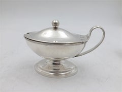 18th Century Pair of Sterling Silver Open Salts and Mustard Pot Georgian Style