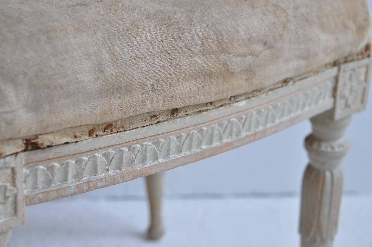 18th Century Pair of Swedish Gustavian Period Signed Footstools from Stockholm In Excellent Condition In Wichita, KS