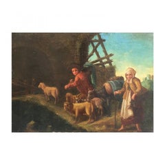 18th Century Pair of Two Oil on Canvas Venetian Paintings Depicting Landscapes