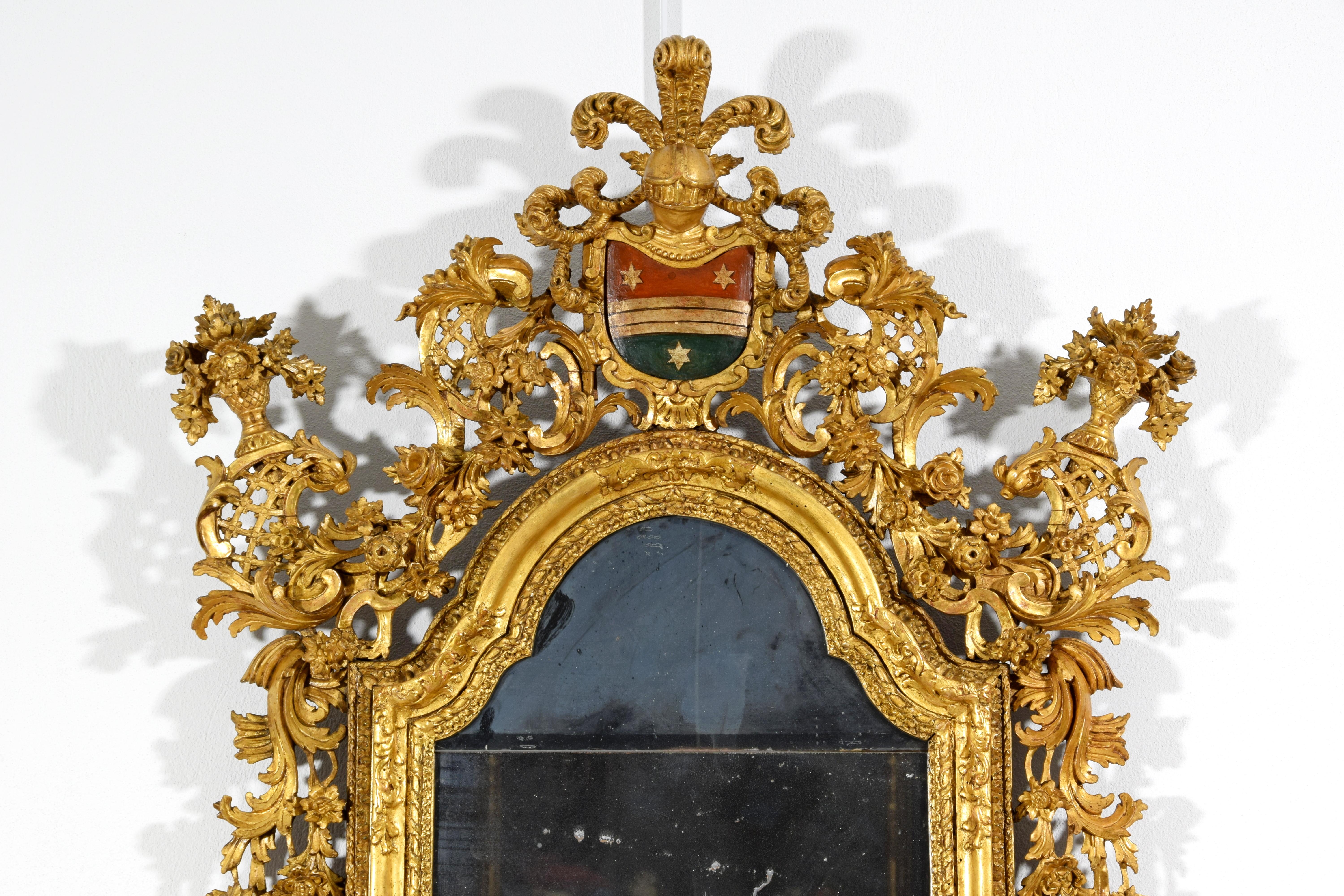 18. Jahrhundert, Paar venezianische Barock-Spiegel aus Gildeholz im Angebot 9