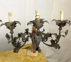 18th Century Pair of Venetian Wrought Iron Wall Sconces