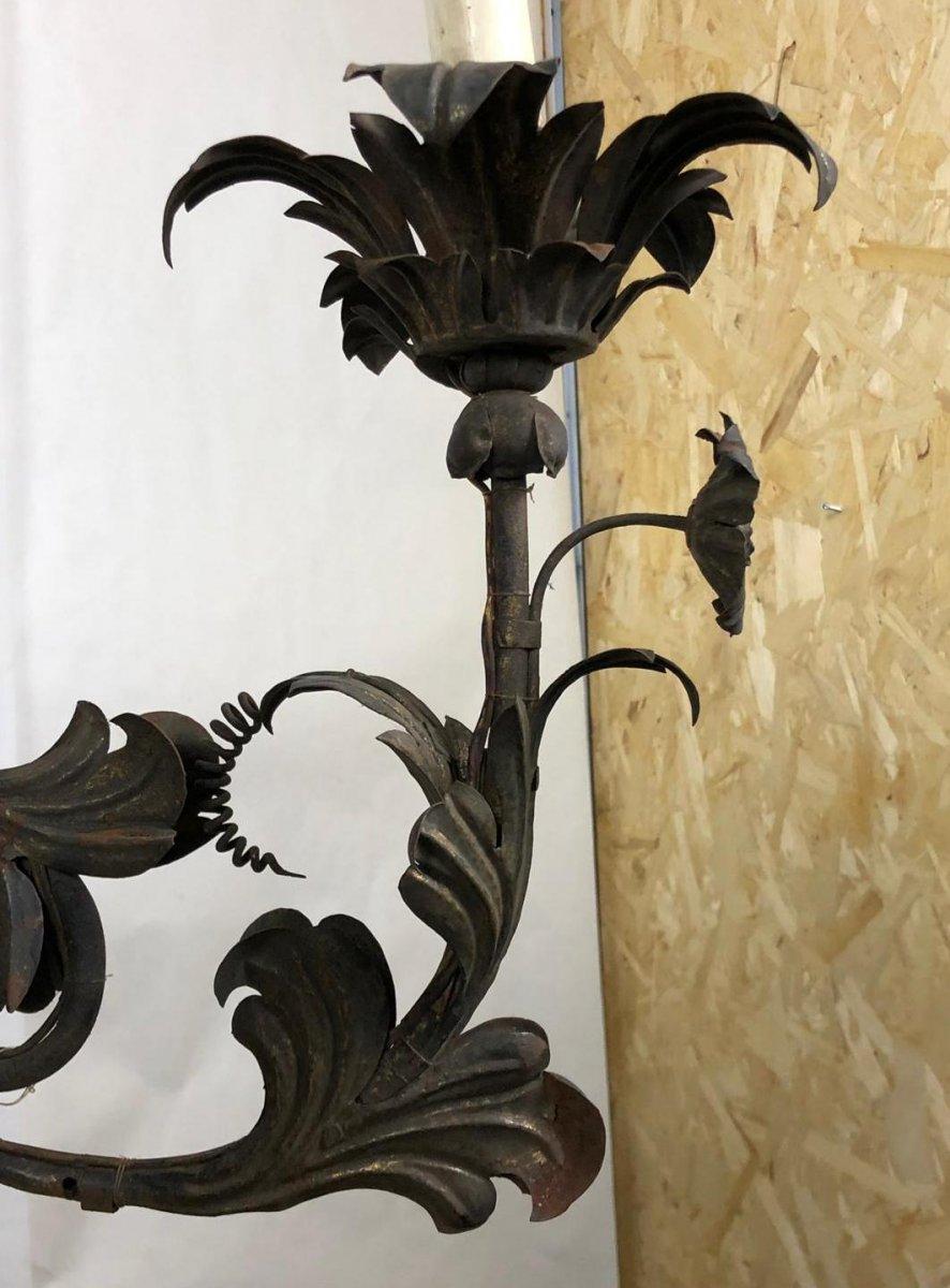 Louis XVI 18th Century Pair of Venetian Wrought Iron Wall Sconces For Sale