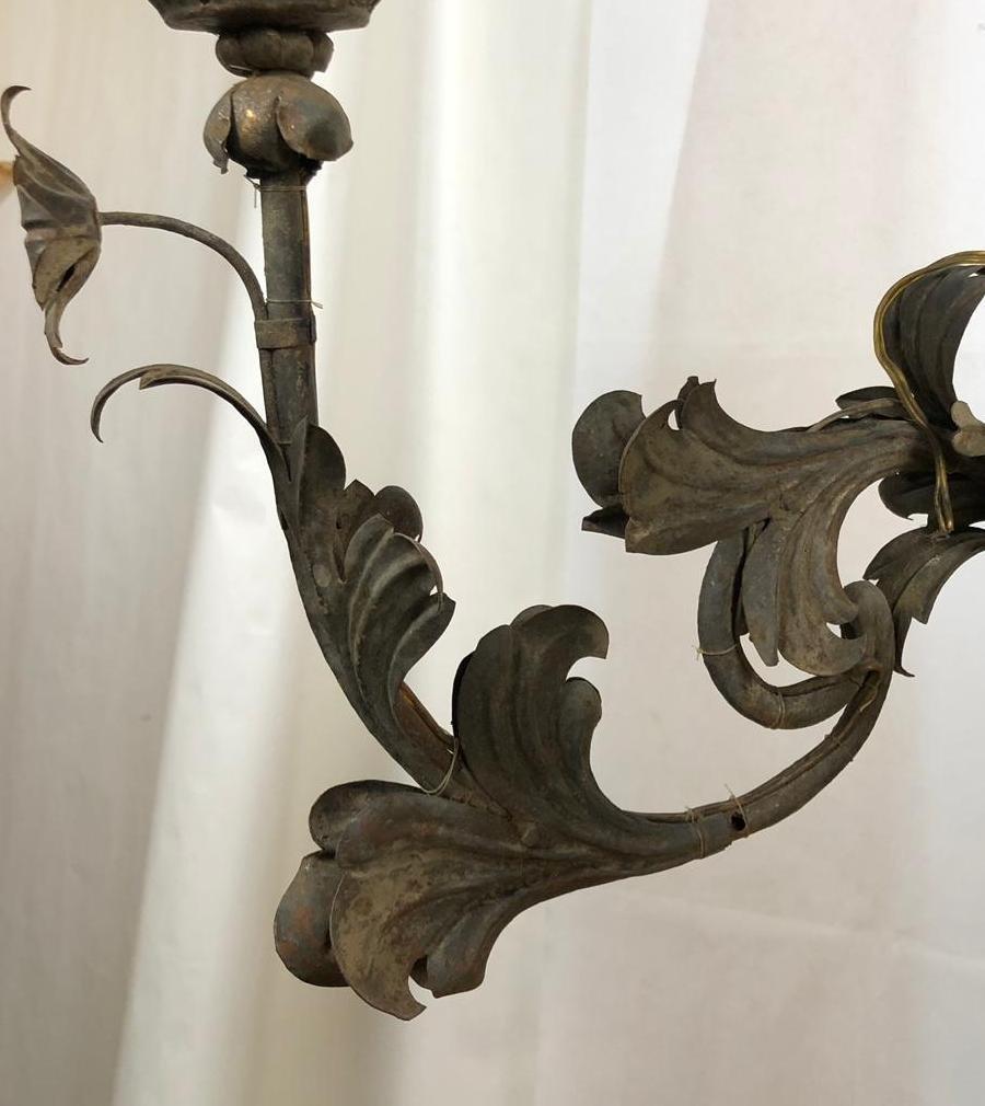 18th Century Pair of Venetian Wrought Iron Wall Sconces For Sale 2