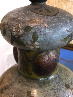 18th Century Pair of Painted Terracotta Vases, France