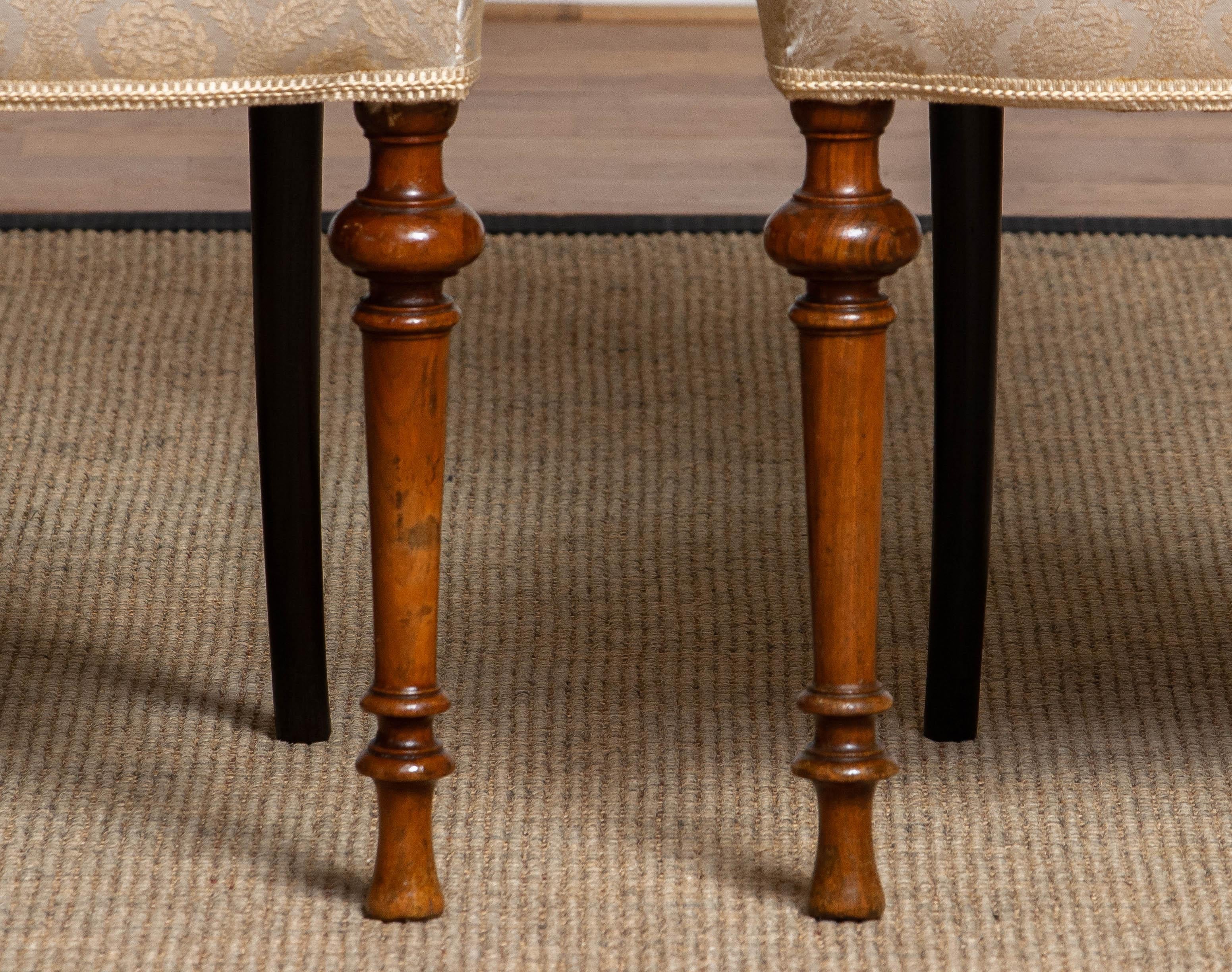 18th Century Pair Swedish Two Tone Neoclassical 'restored' Club Side Chairs 9