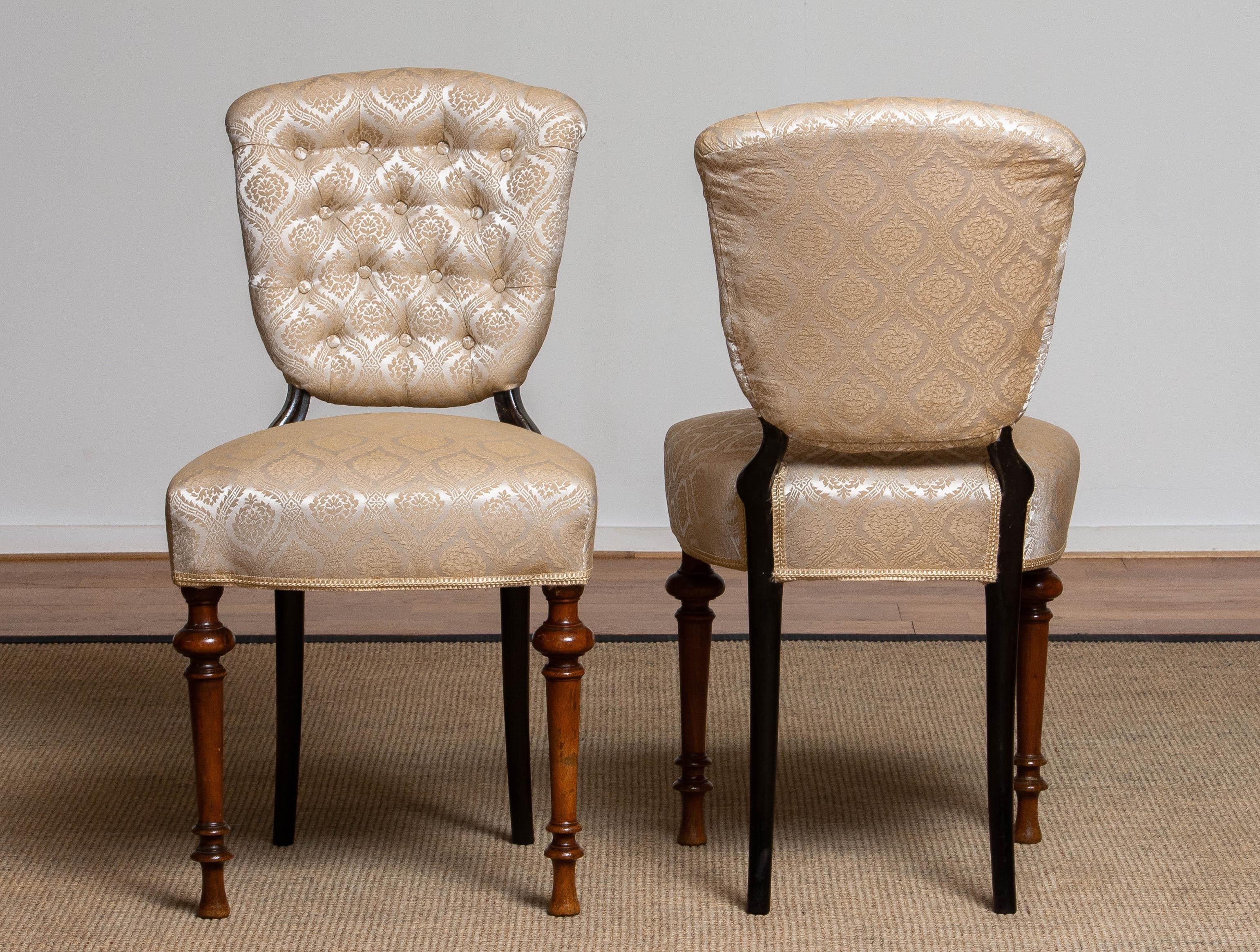 18th Century Pair Swedish Two Tone Neoclassical 'restored' Club Side Chairs 12