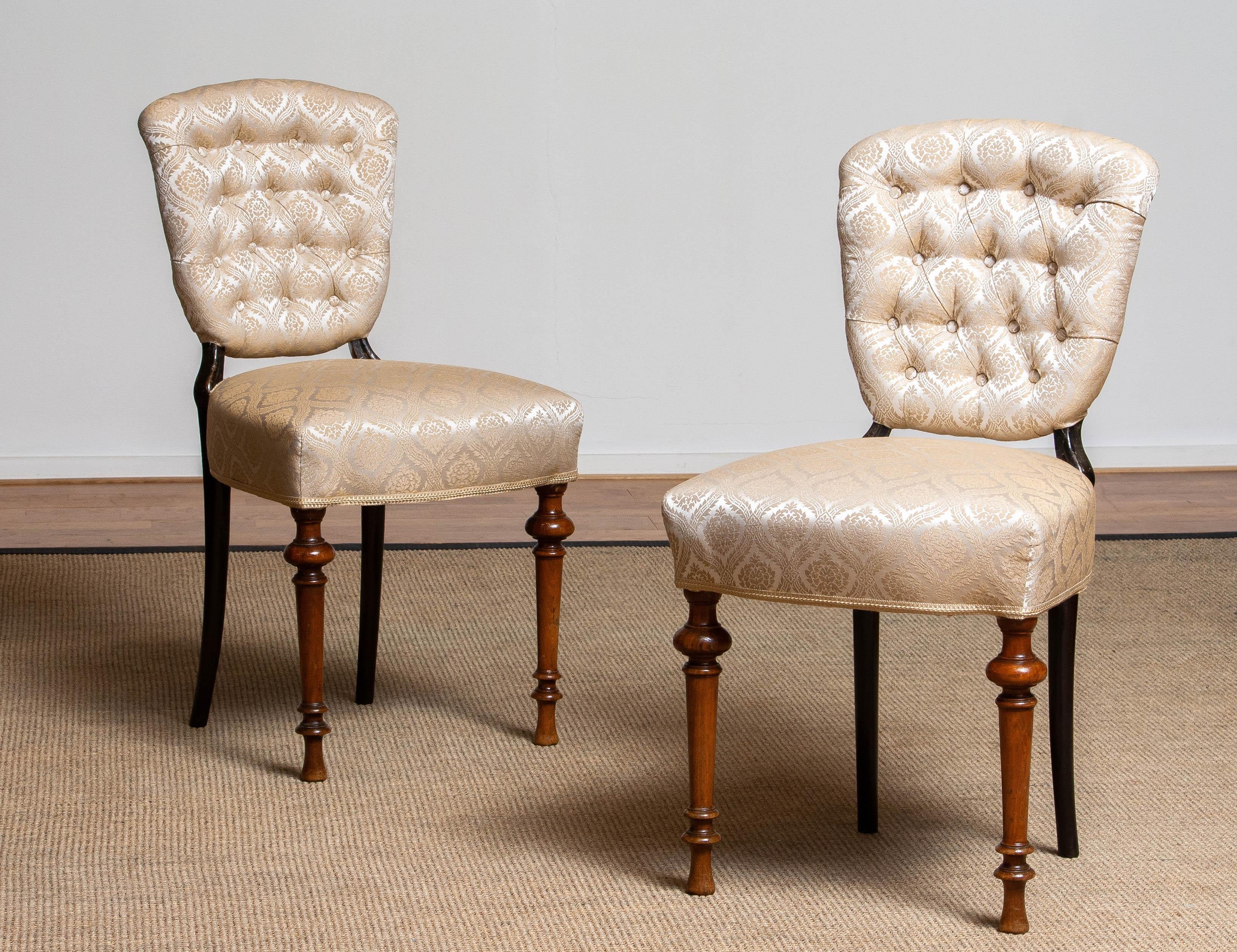 18th Century Pair Swedish Two Tone Neoclassical 'restored' Club Side Chairs 4