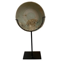 18th Century Pale Green Bowl From Ship Wreck On Metal Stand, China