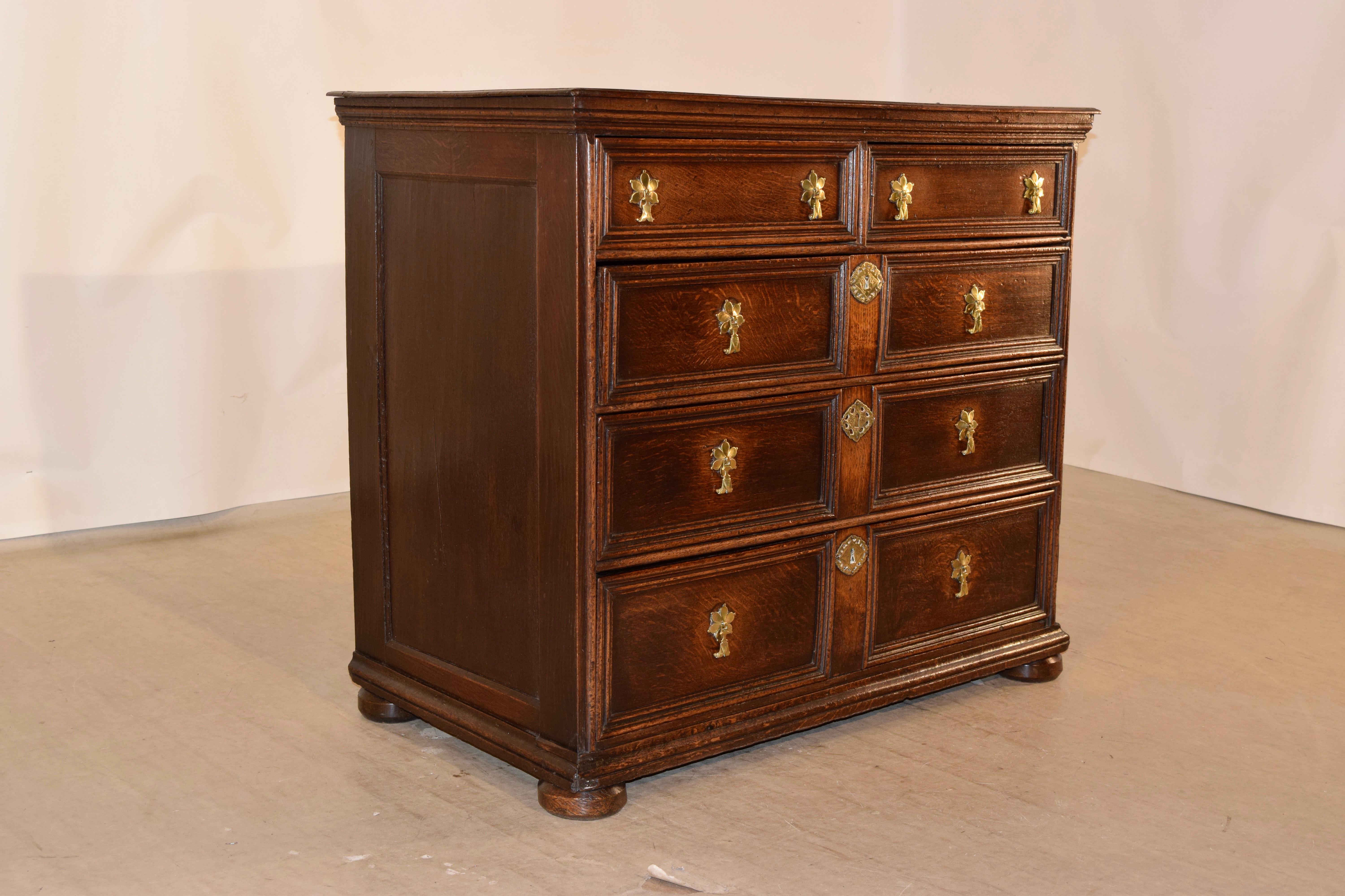 Georgian 18th Century Paneled Chest of Drawers For Sale