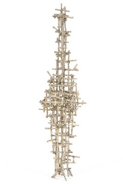 18th Century Paper Wrapped Wire Sculpture "Primitive Cathedral" by Matteo Naggi