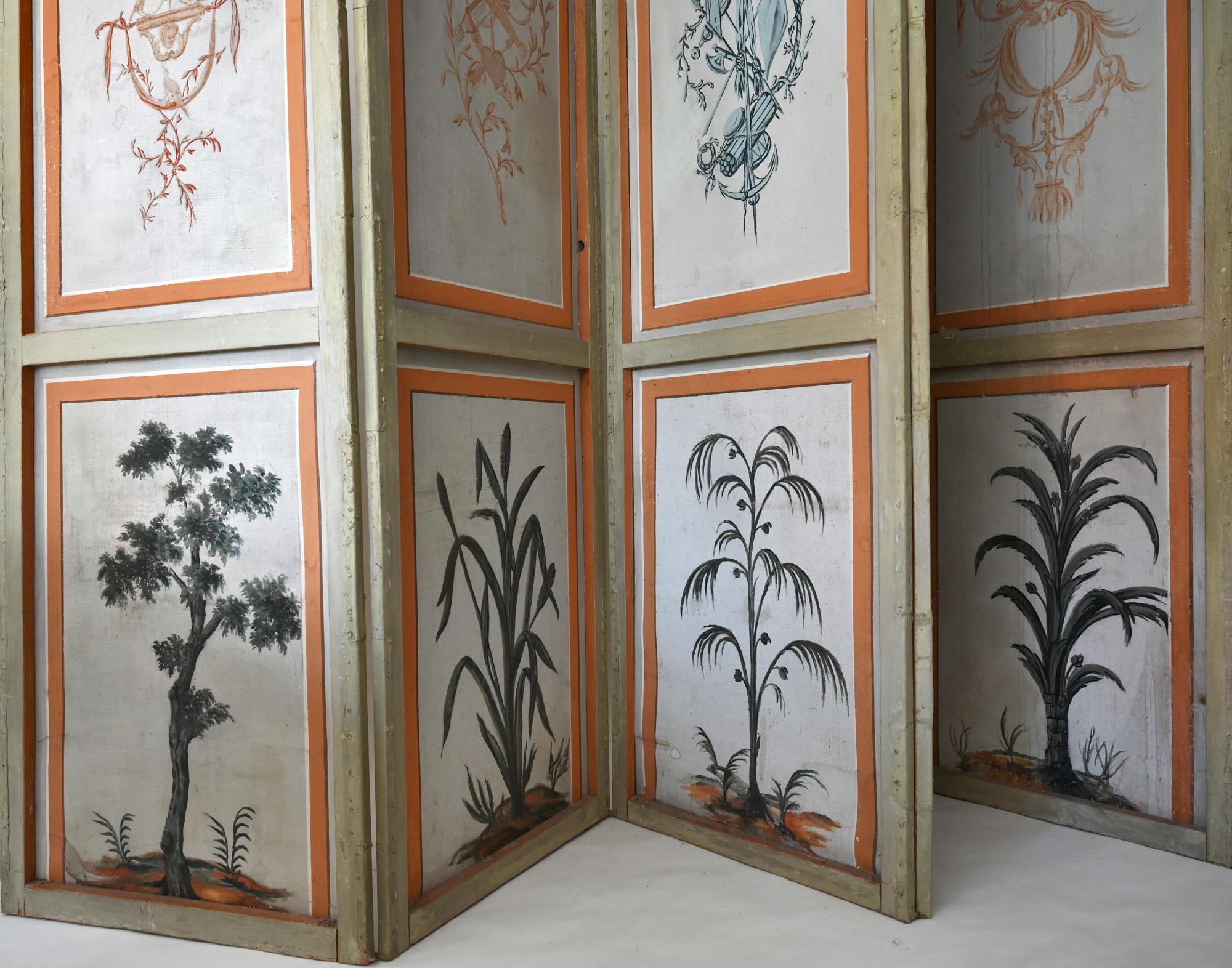 18th Century Paravent Screen France 1770 Original Painting 5