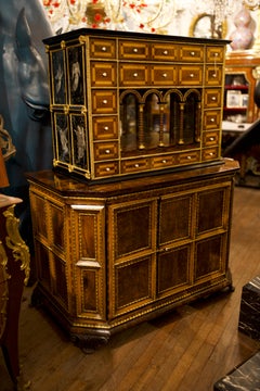18th Century Parquetry Flemish Cabinet and Base