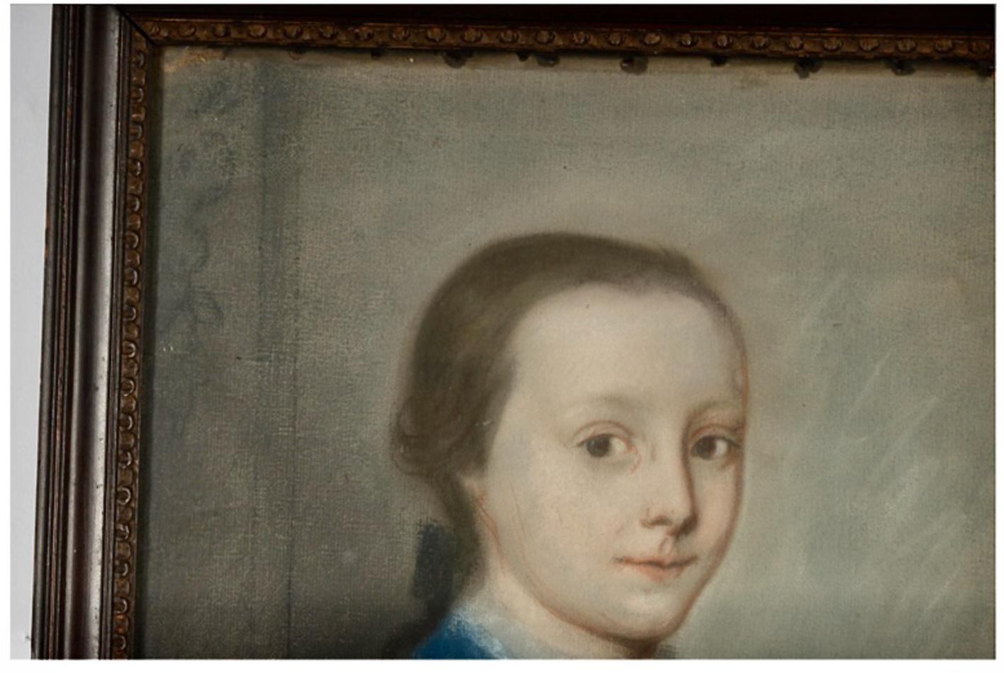 Georgien Pastel d'un jeune garçon du 18ème siècle en vente