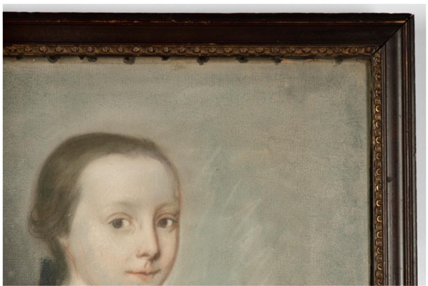 English 18th Century Pastel of a Young boy For Sale