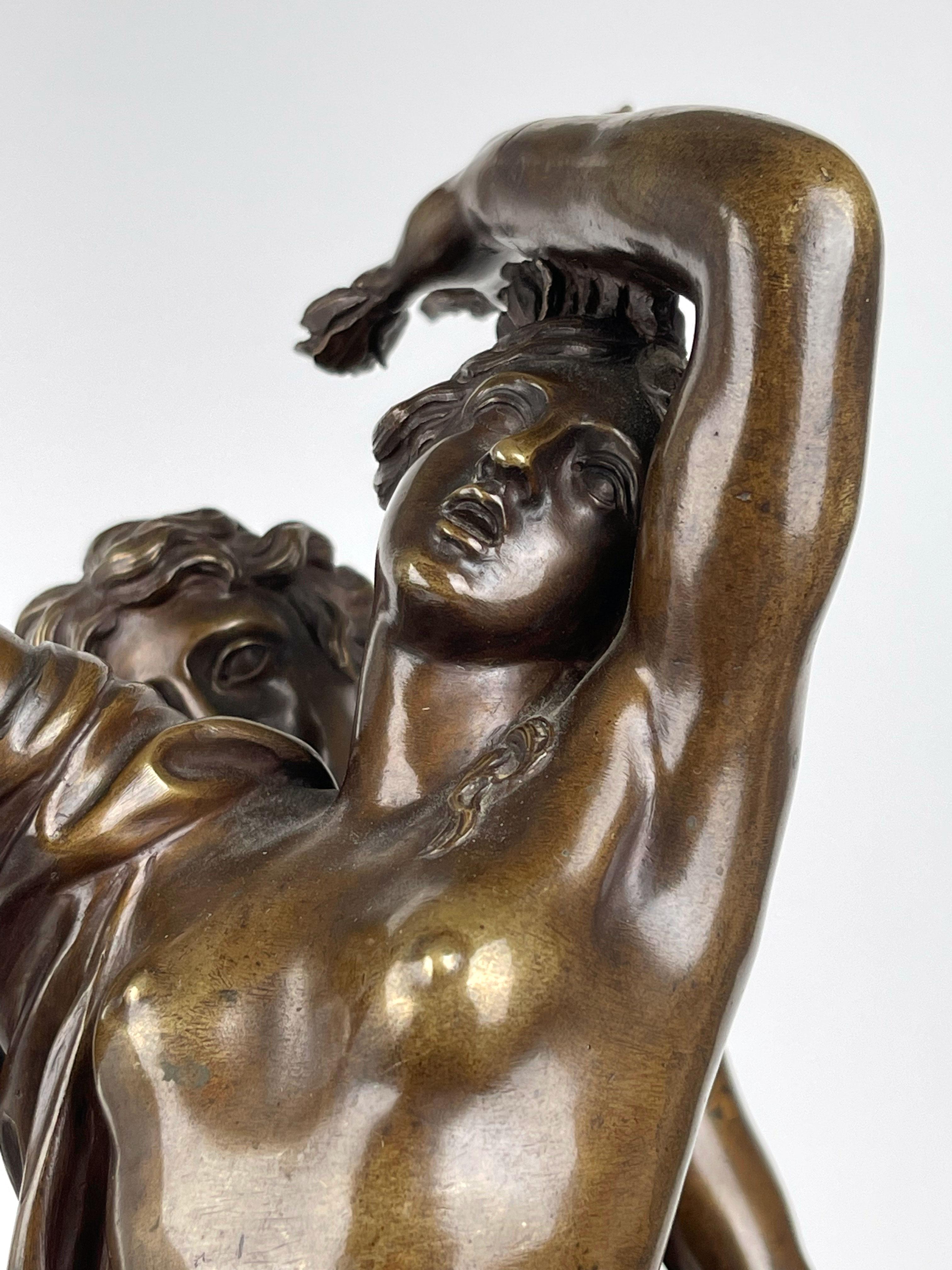 18th Century Patinated Bronze Group of Apollo & Daphne For Sale 3