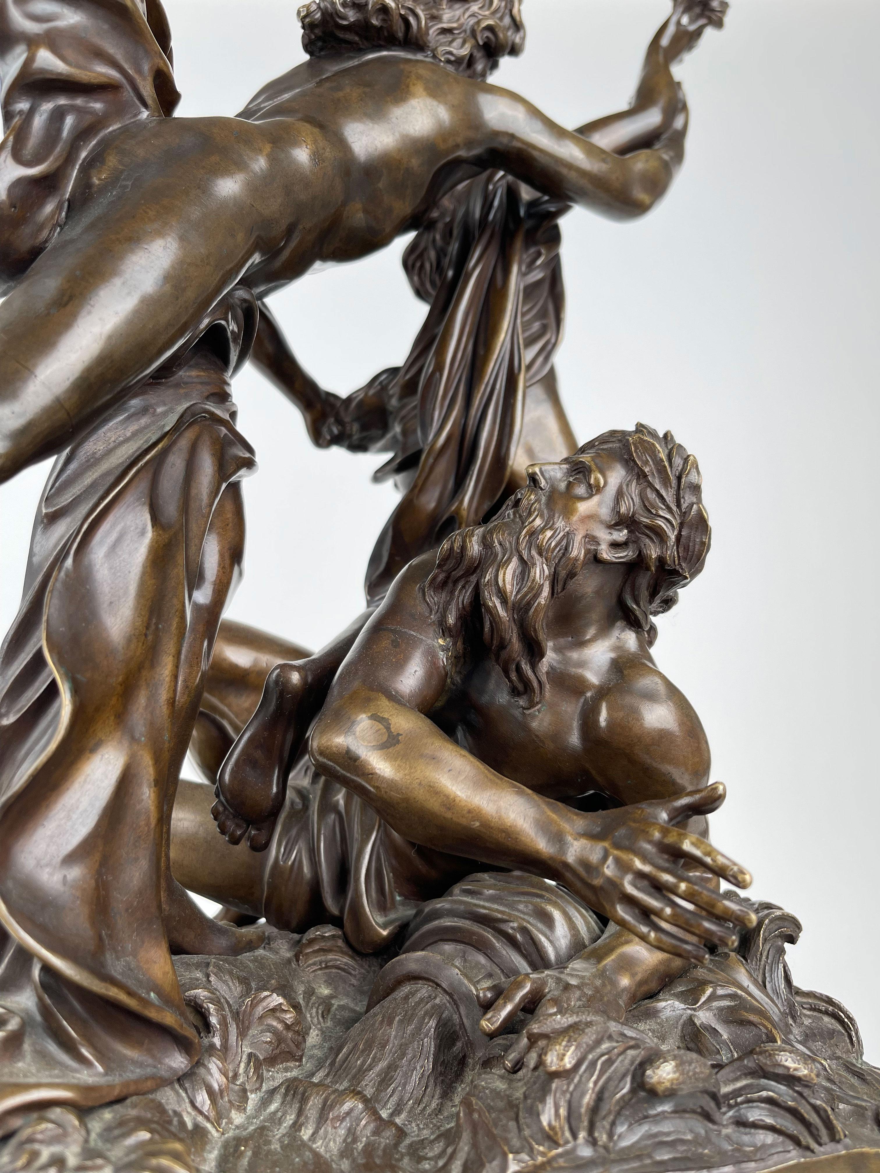 18th Century Patinated Bronze Group of Apollo & Daphne For Sale 4