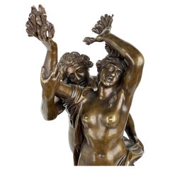 18th Century Patinated Bronze Group of Apollo & Daphne