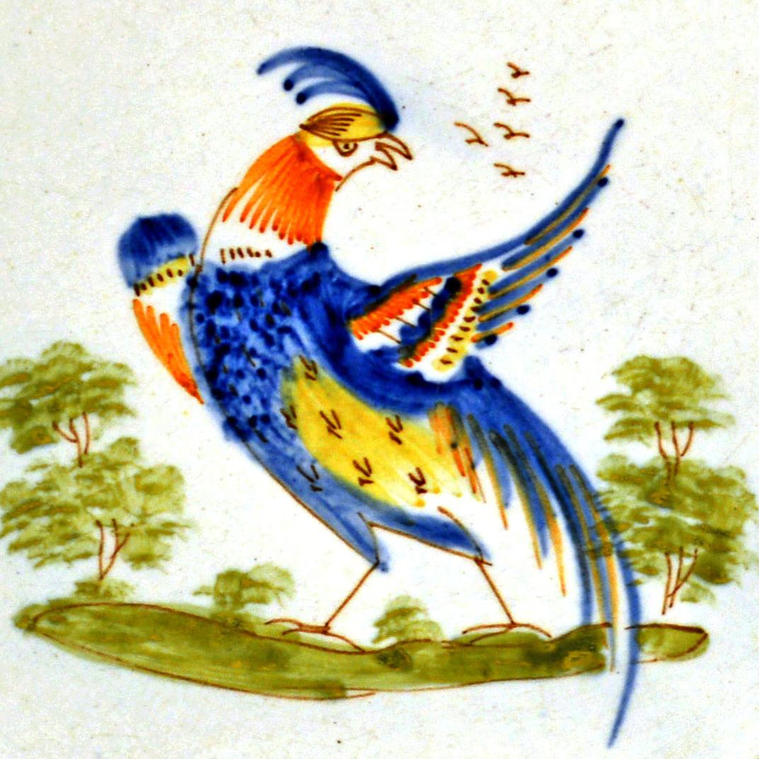 Georgian 18th Century Pearlware Peafowl Large Plate