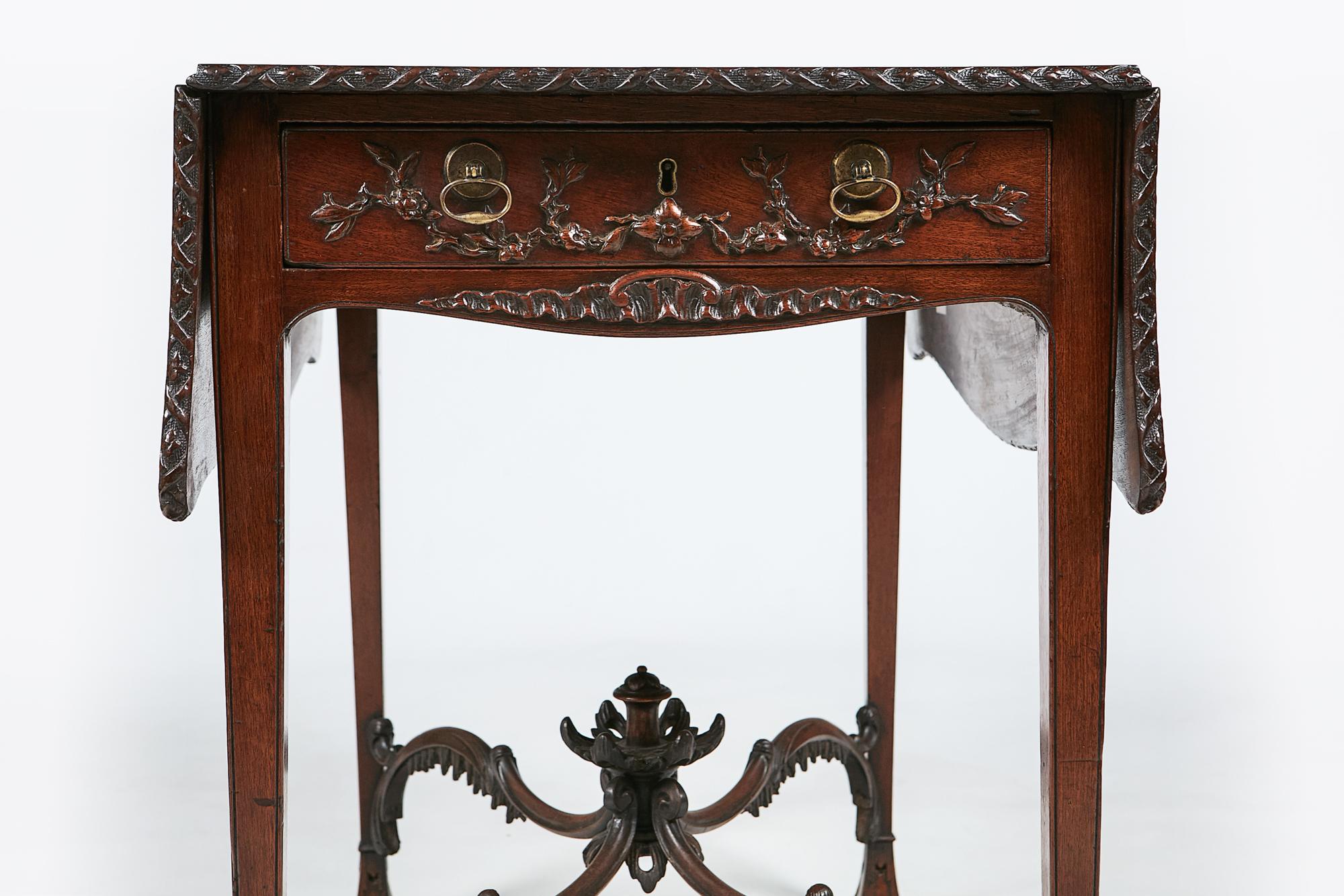 18th Century and Earlier 18th Century Pembroke Table after Chippendale For Sale