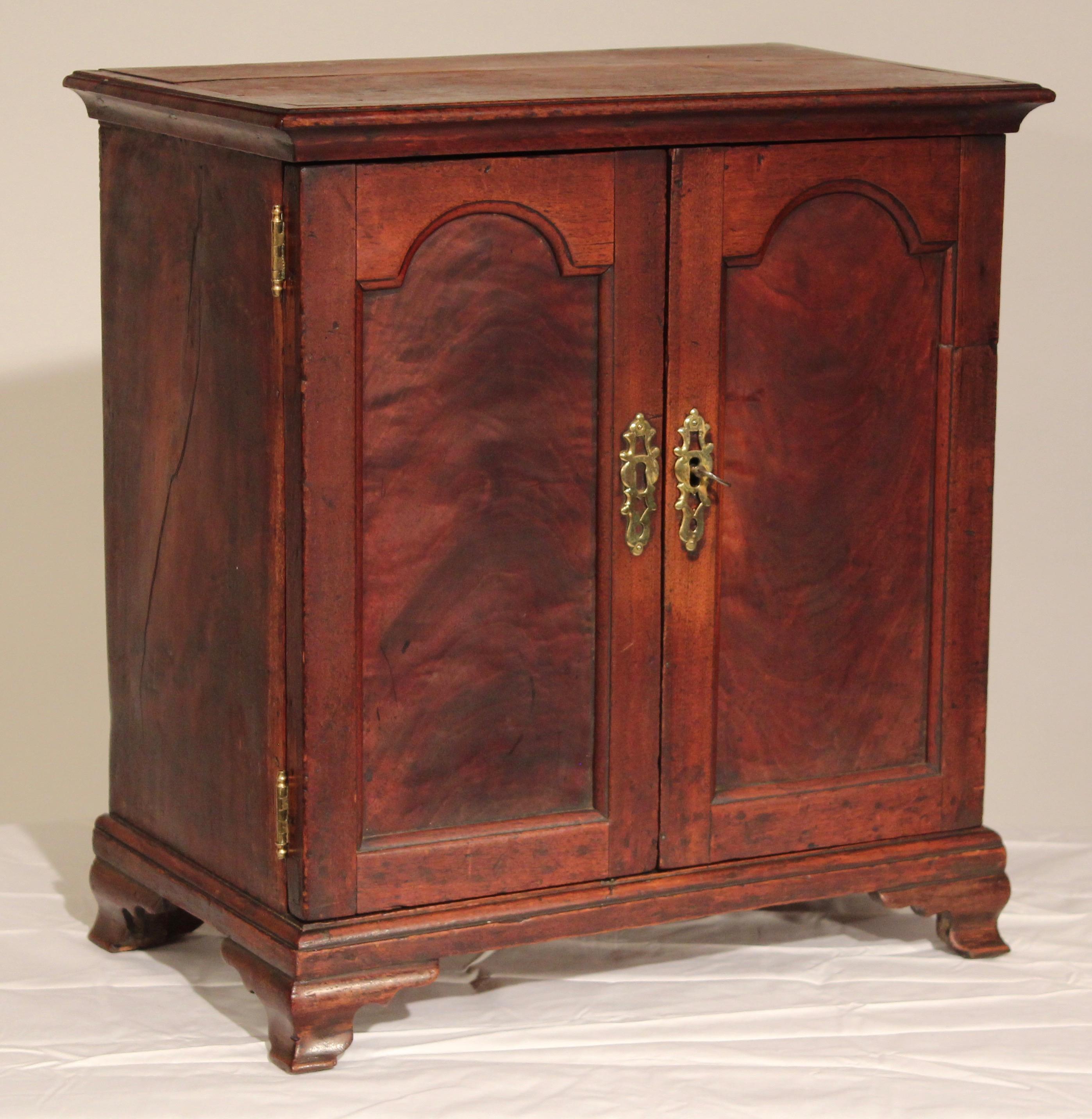 American 18th Century Pennsylvania Chippendale Double Door Spice Box
