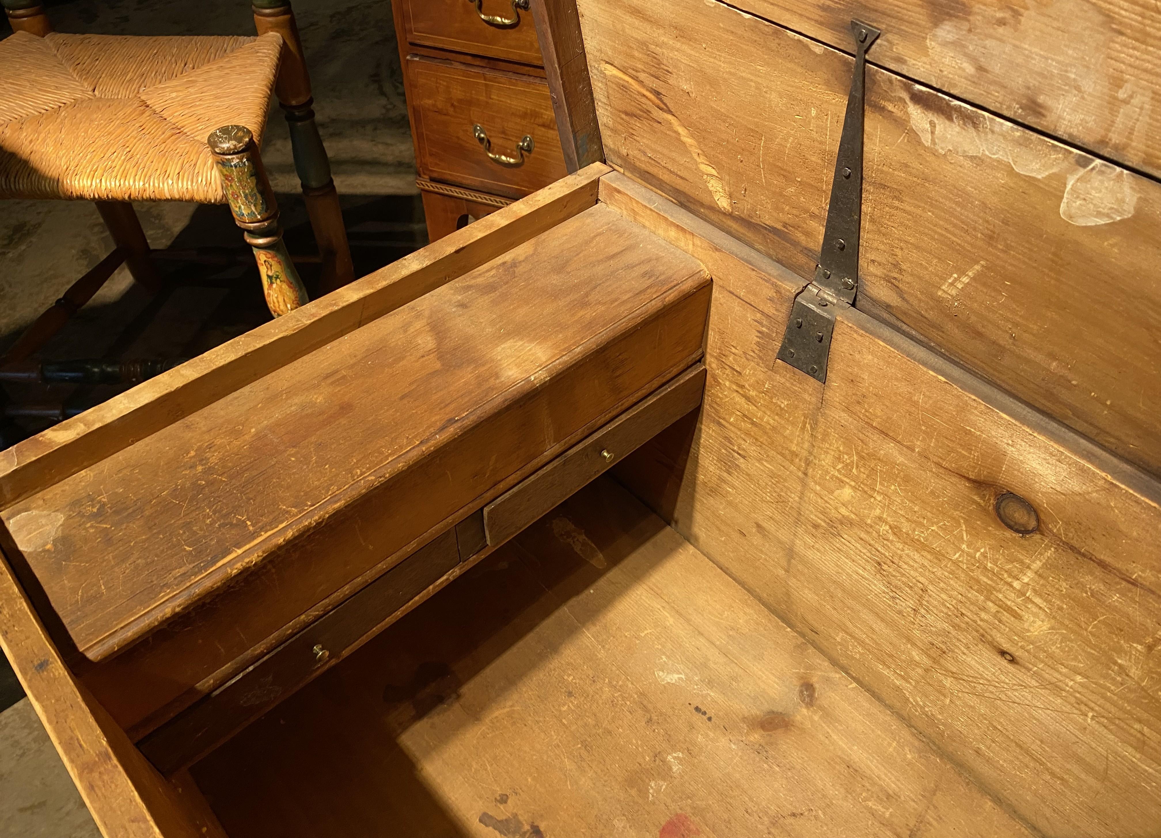 18th Century Pennsylvania Painted Two Drawer Dowry or Blanket Chest For Sale 4