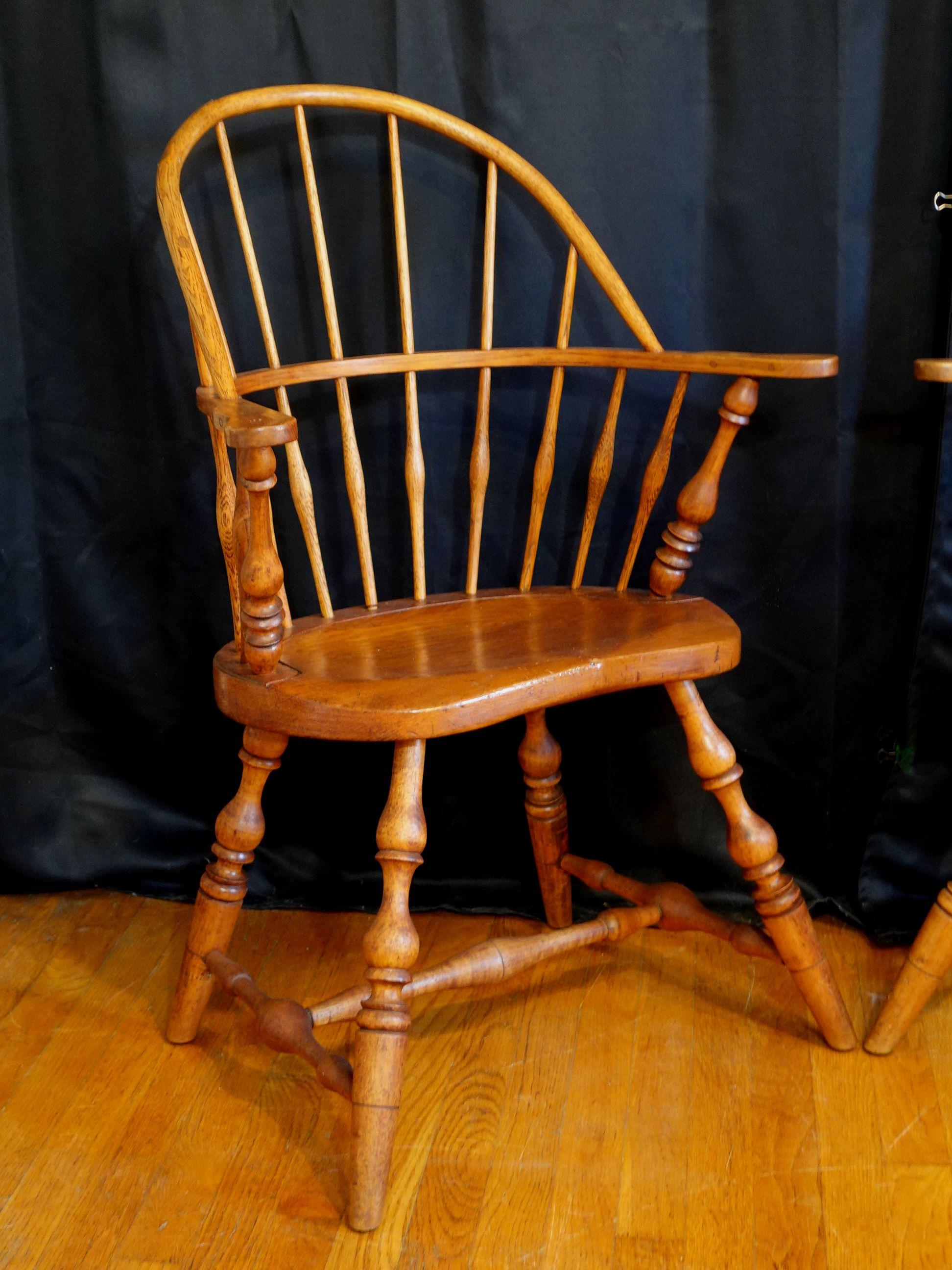 Nord-américain Fauteuil Windsor en chêne massif du 18ème siècle, Pennsylvanie en vente