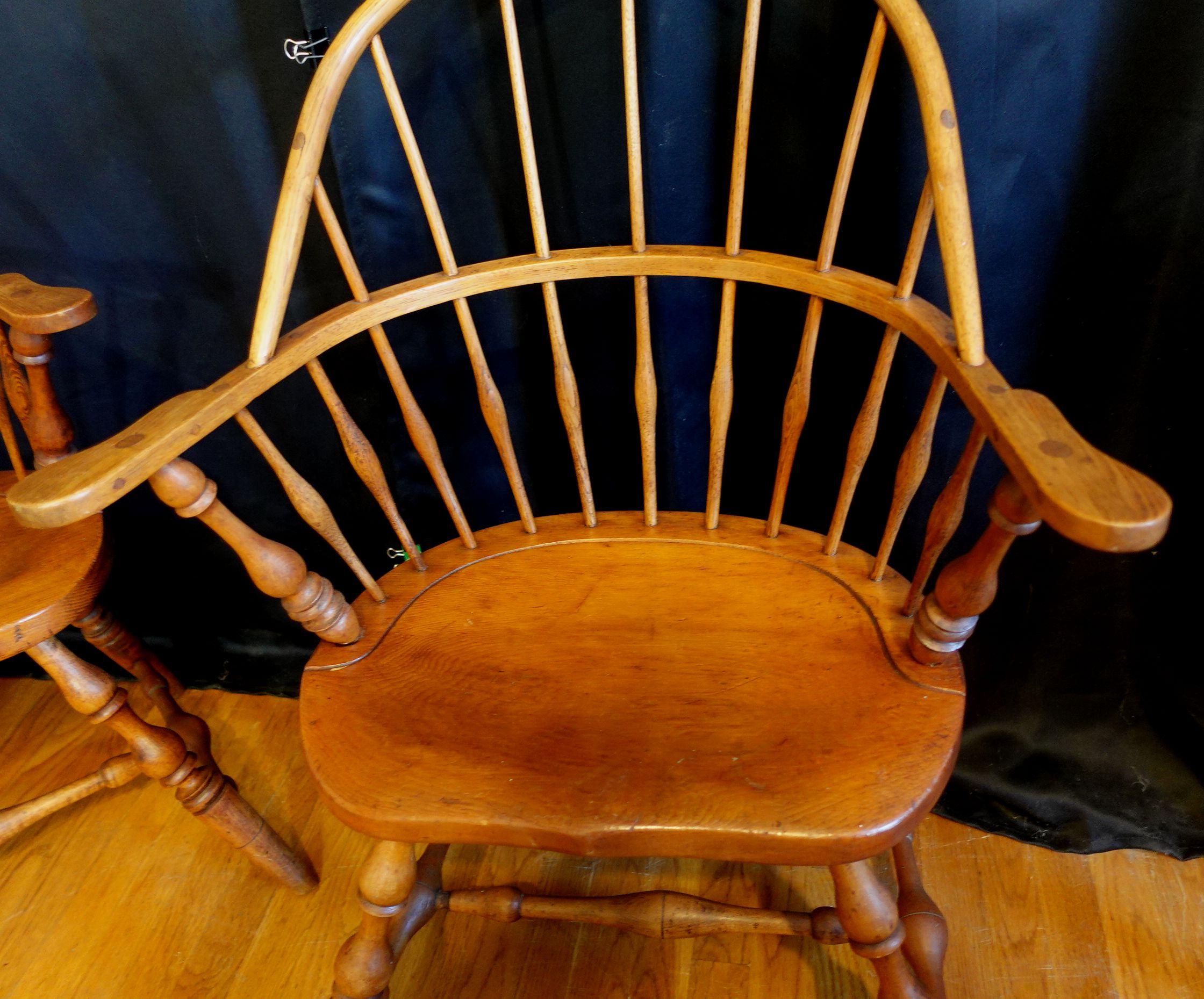 Fauteuil Windsor en chêne massif du 18ème siècle, Pennsylvanie en vente 1