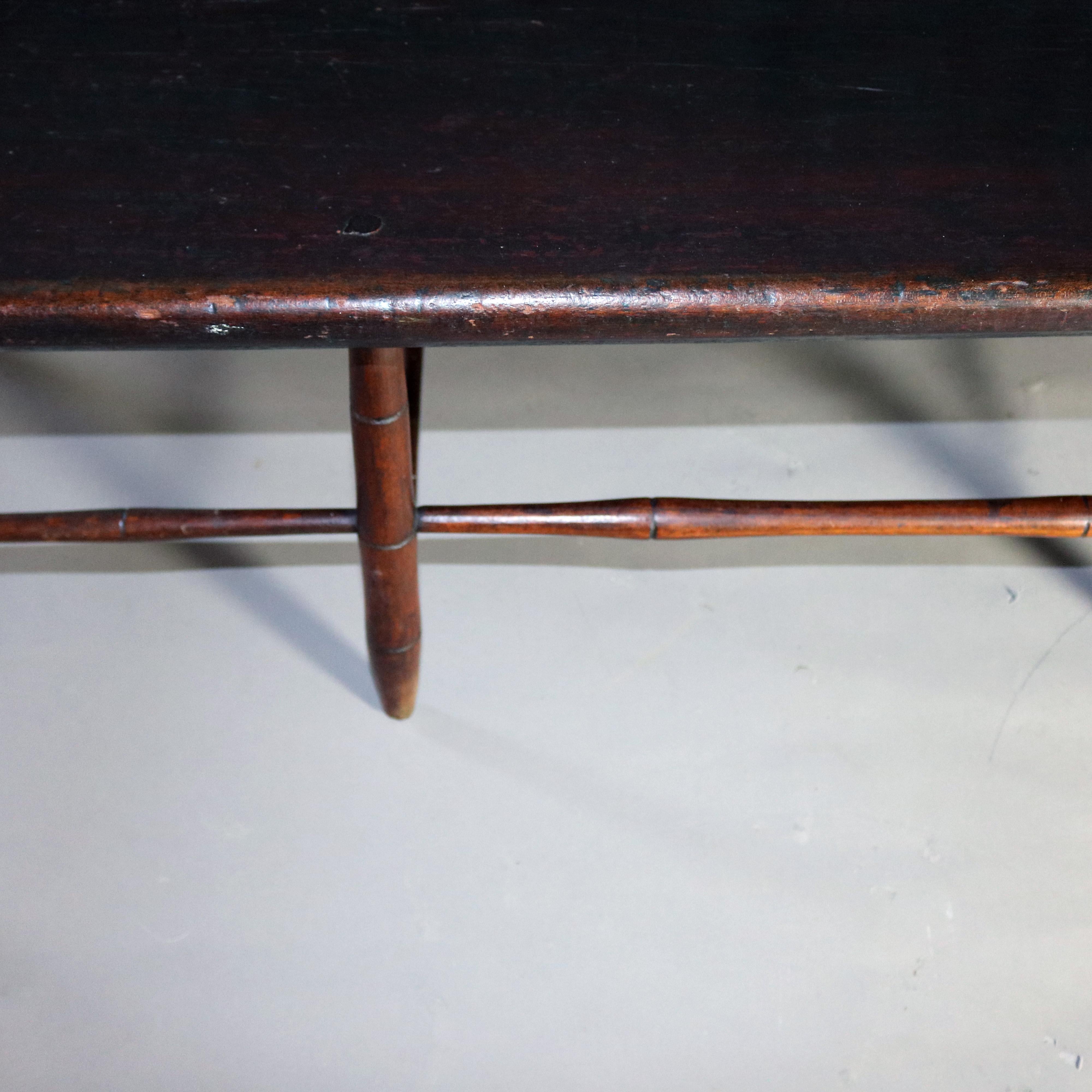 18th Century Period Americana Mixed Wood Windsor Bench 8