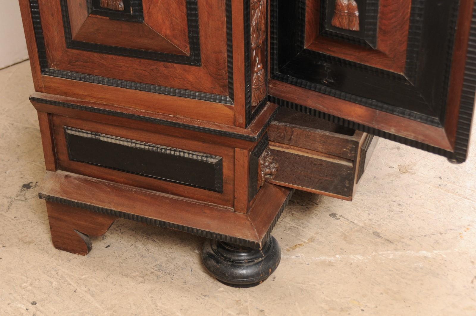 18th Century Period Baroque Kas Wardrobe Cabinet with Rich Carved Wood Details For Sale 2