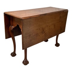 18th Century Period Chippendale Walnut Drop Leaf Table