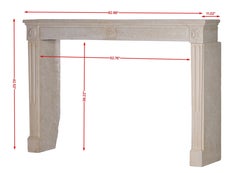 18th Century Period Classical French Limestone Fireplace Mantel – Wide 160 cm
