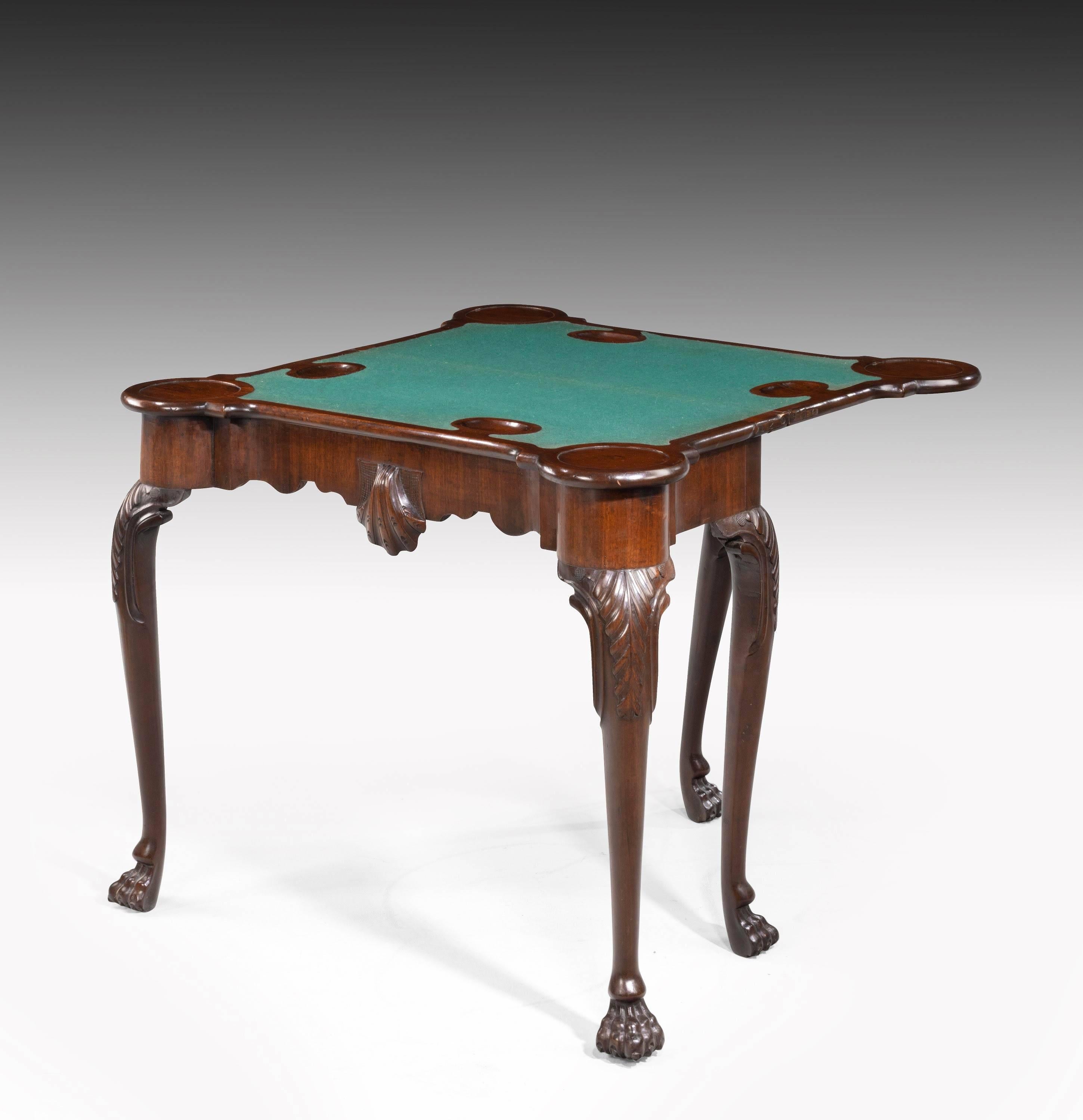 18th Century Period Irish Mahogany Card Table In Excellent Condition In Peterborough, Northamptonshire