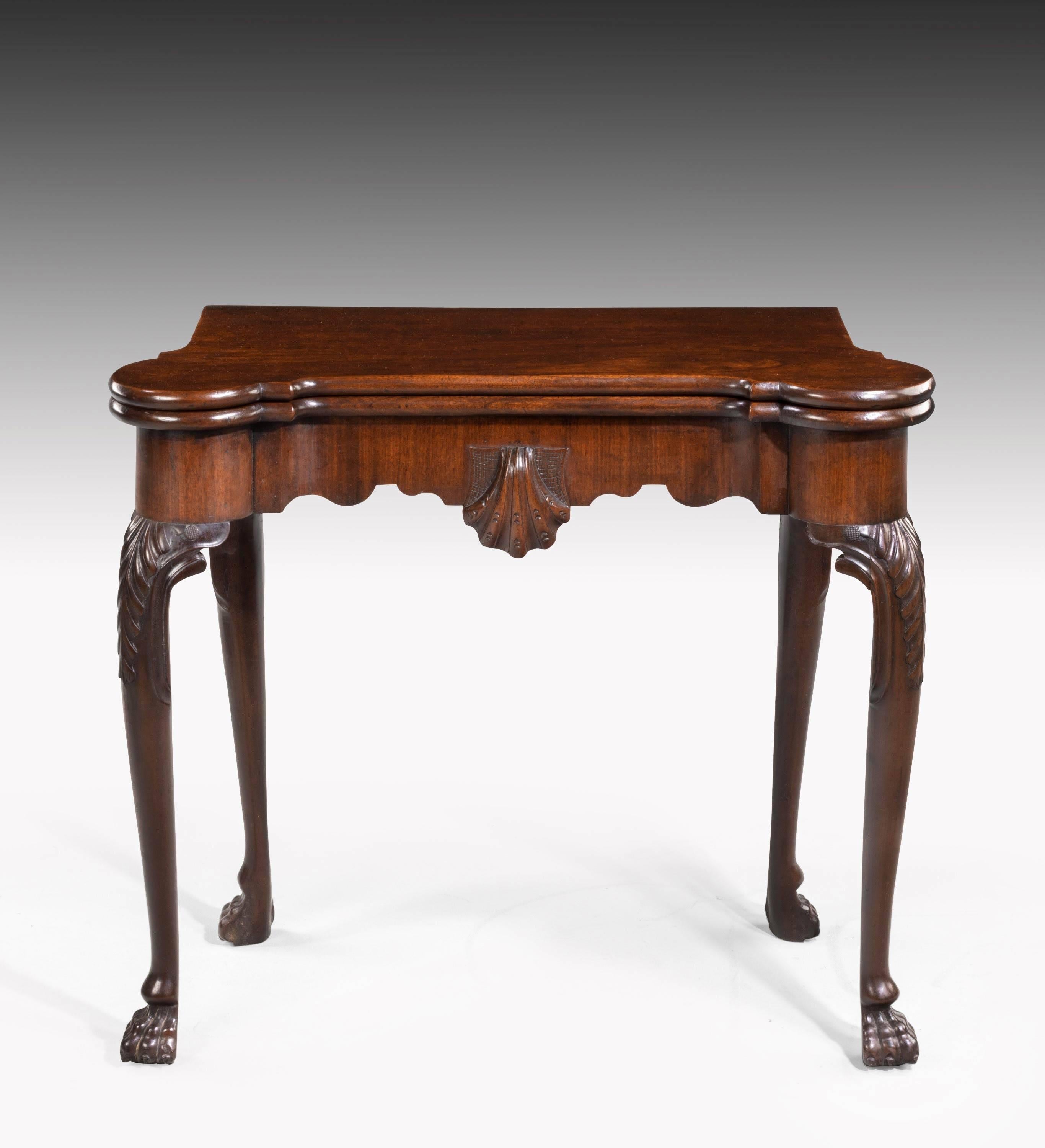 Mid-18th Century 18th Century Period Irish Mahogany Card Table