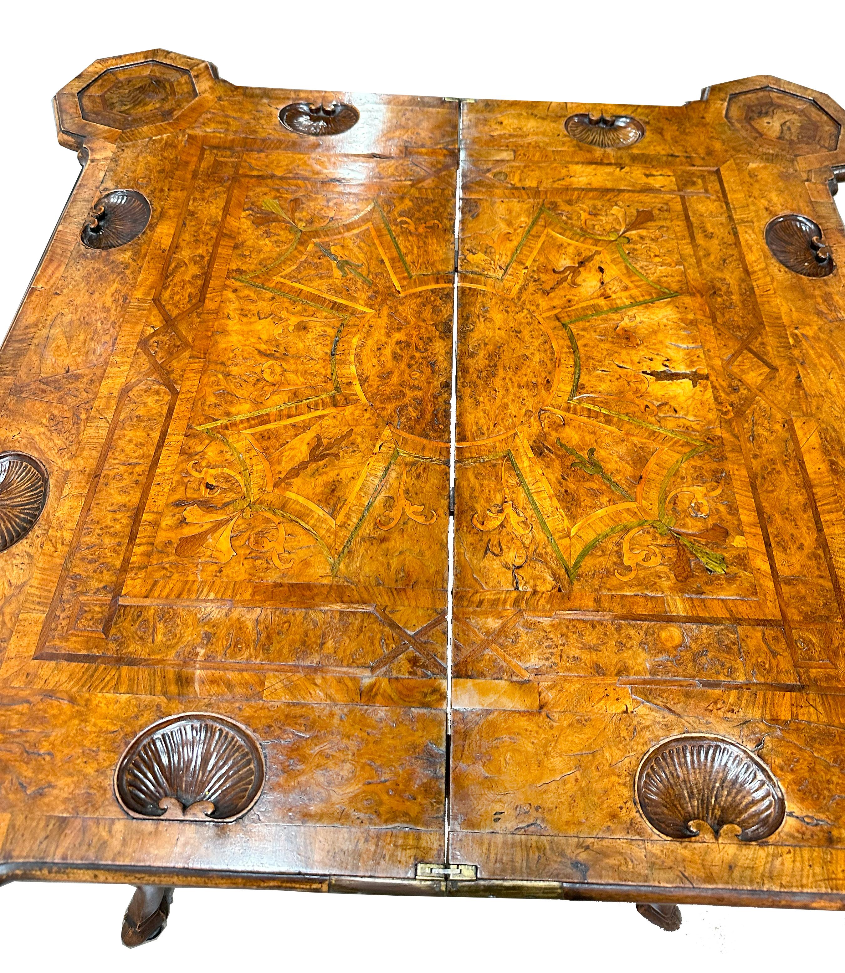 18th Century Period Italian Parquetry and Burl Game Table For Sale 1