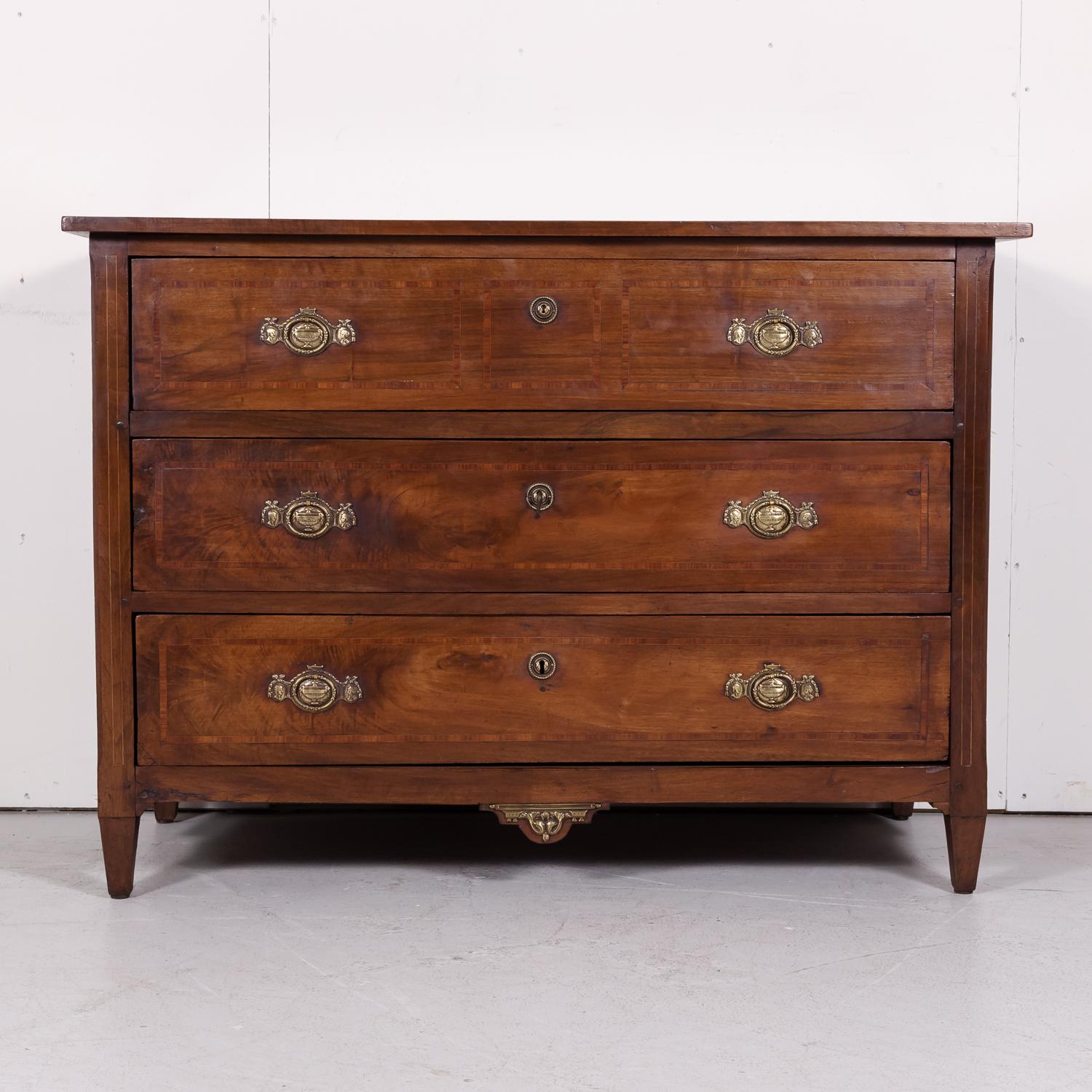 Late 18th Century 18th Century Period Louis XVI Walnut and Parquetry Commode