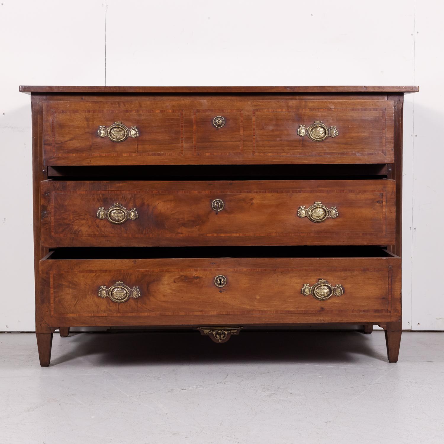 18th Century Period Louis XVI Walnut and Parquetry Commode 1