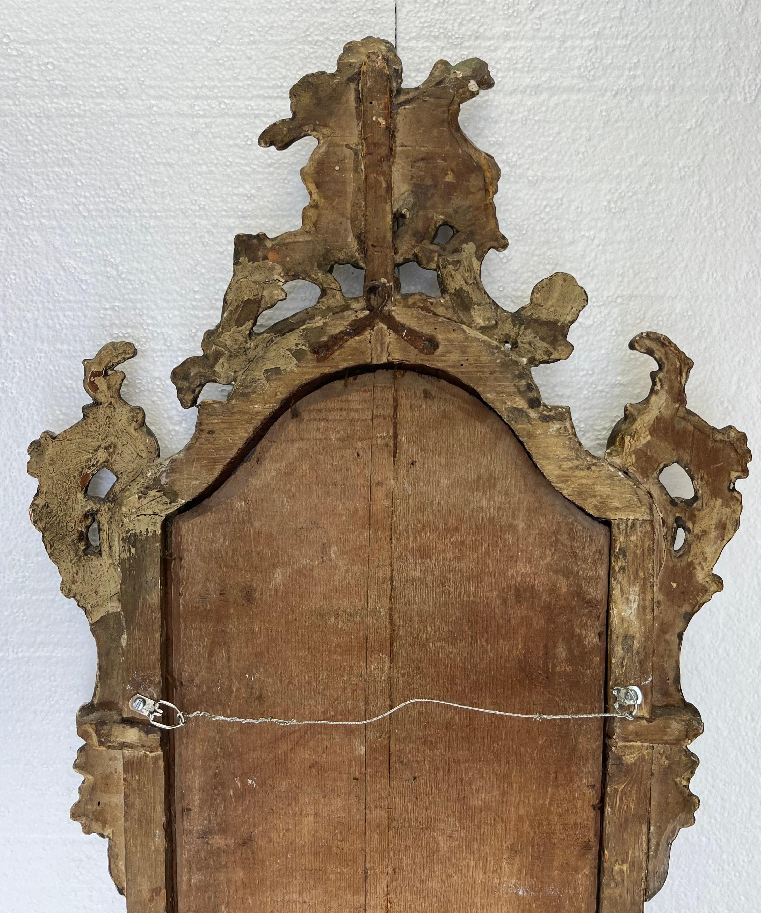 18th Century Period Rococo Venetian Carved and Silvered Mirror For Sale 6