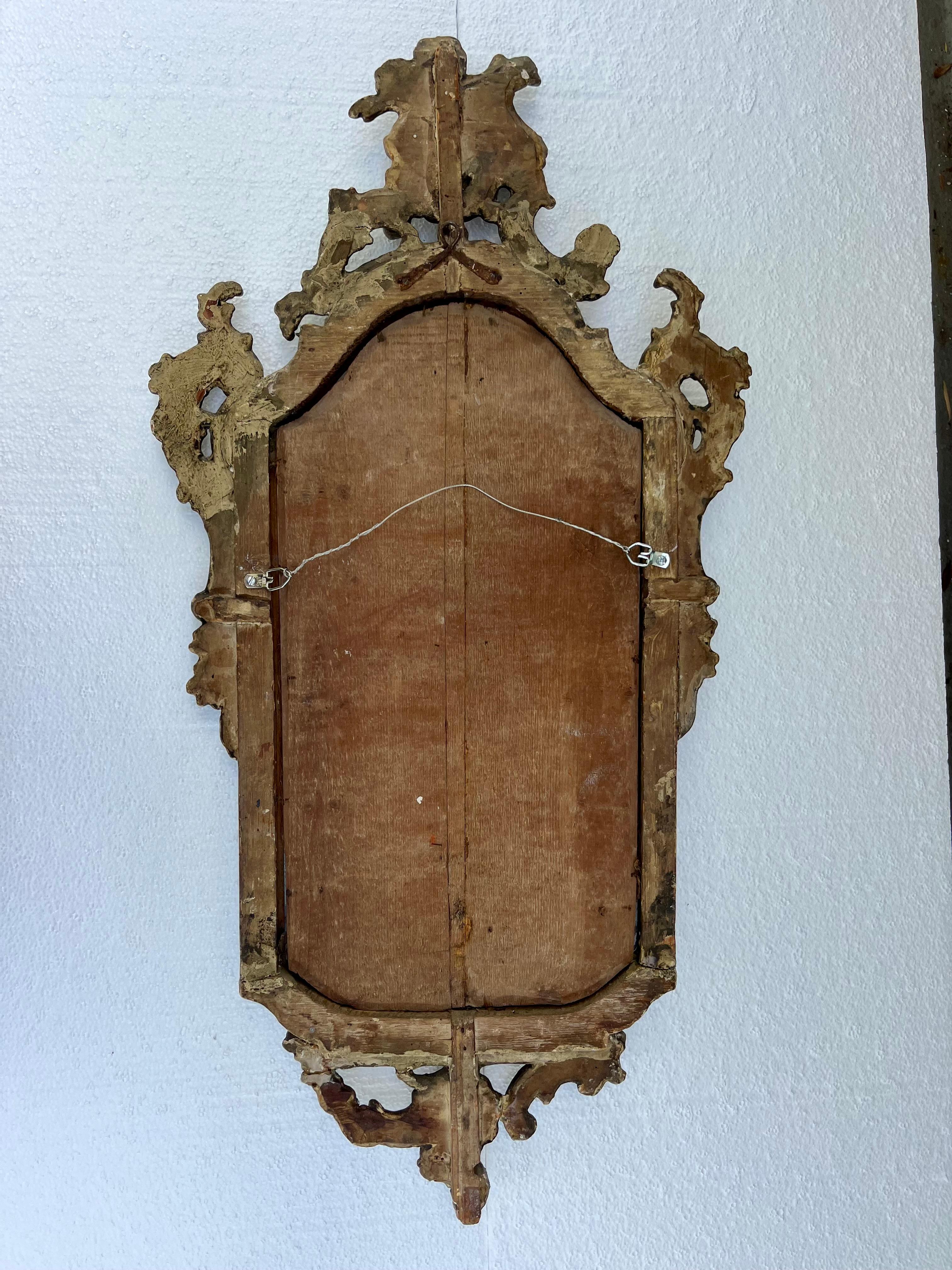 18th Century Period Rococo Venetian Carved and Silvered Mirror For Sale 7