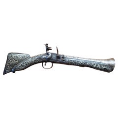 18th Century Persian Blunderbuss with Silver Inlay