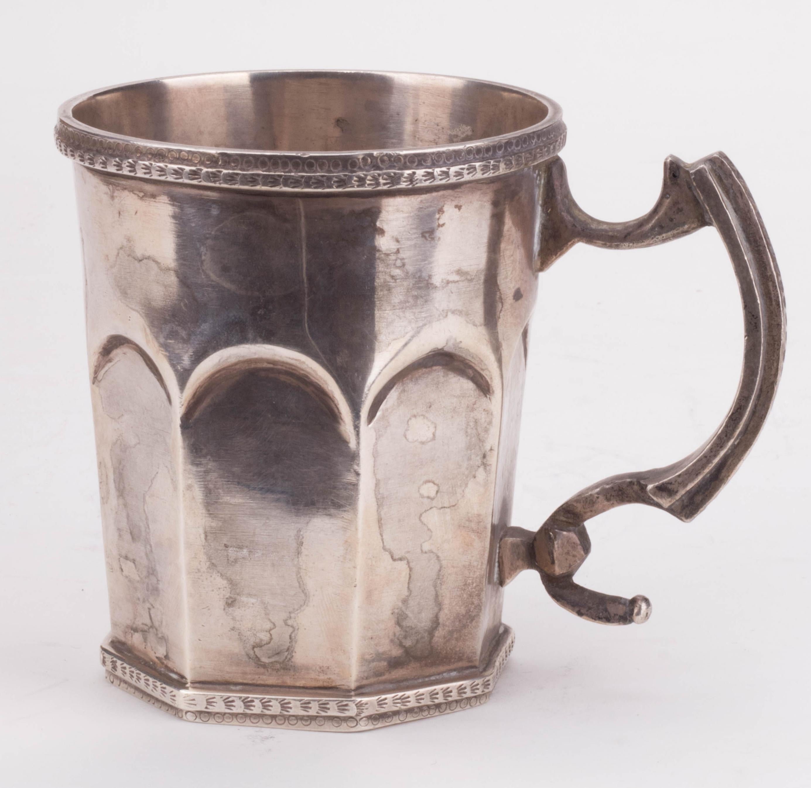18th Century Peruvian Sterling Silver Jug with Pearl Decoration 2