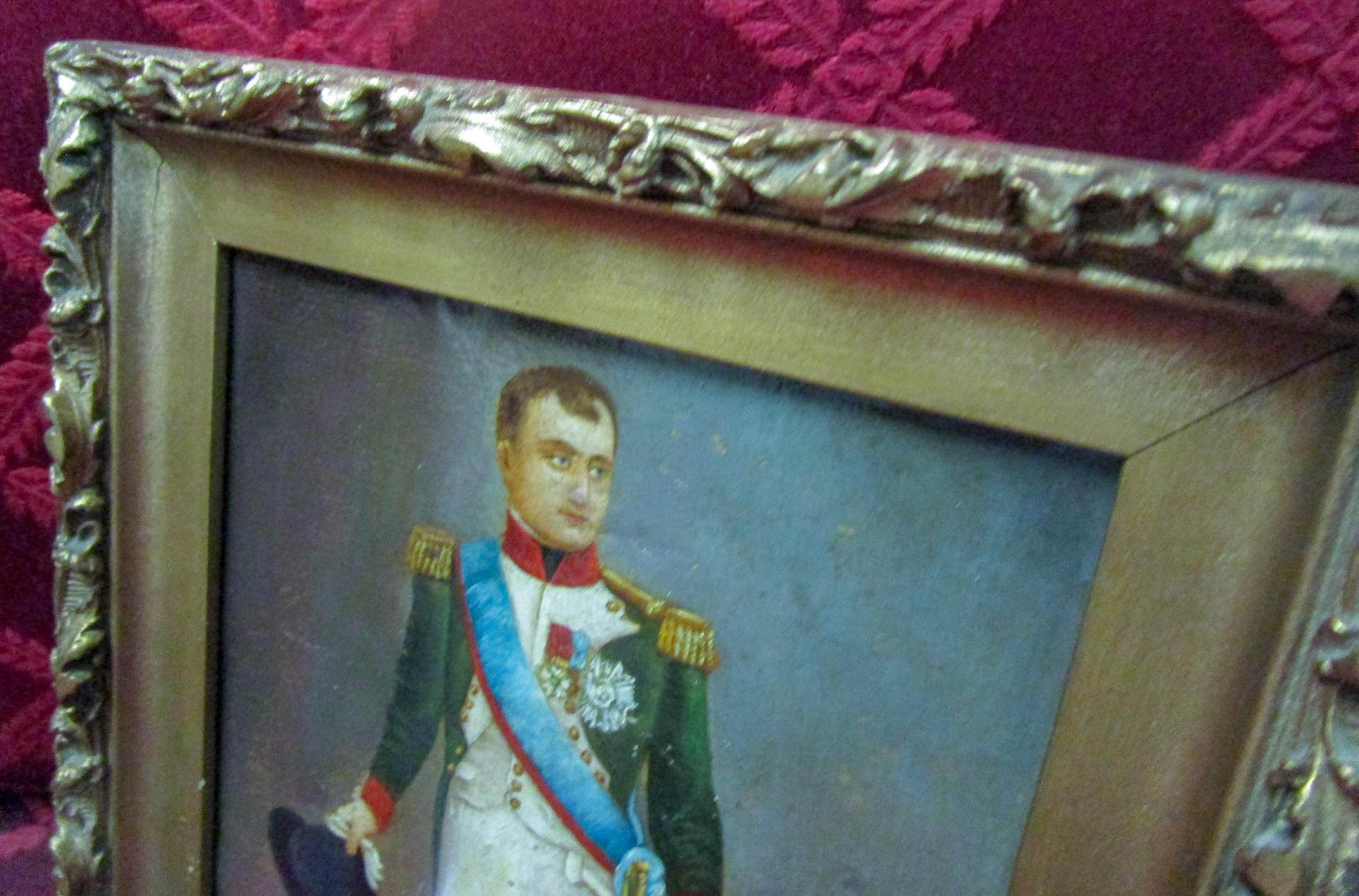 French 18th century Petite Oil Painting of Napoleon Bonaparte in Full Dress Uniform